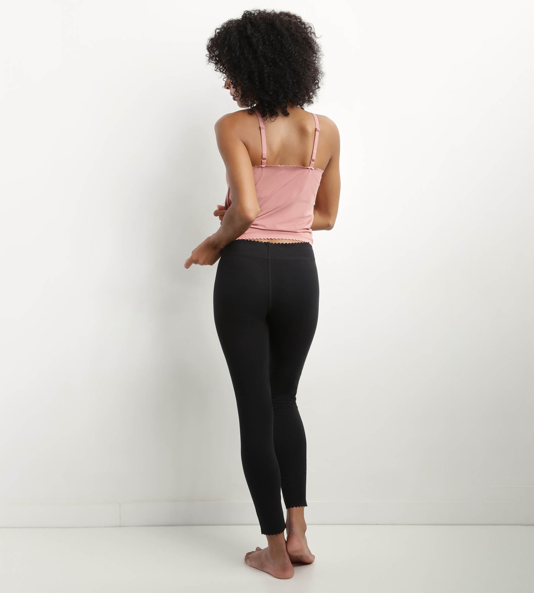 DIM Women's black opaque stretch cotton leggings Body Touch Easy