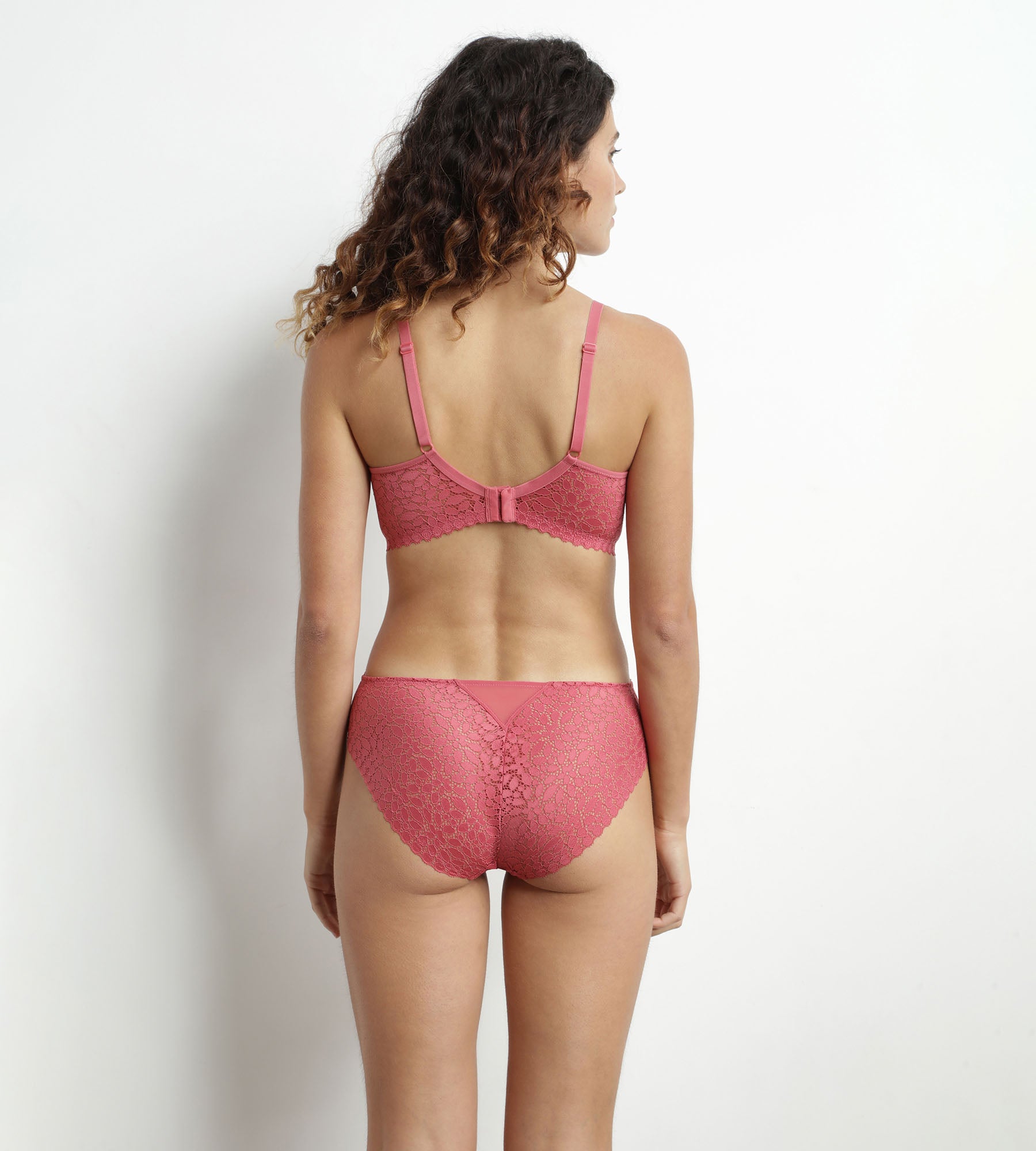 DIM Women's floral lace panties Pink Satin Dim Daily Lace
