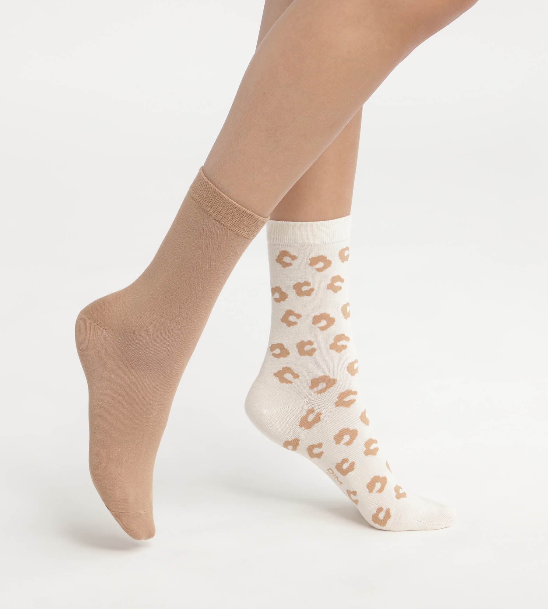 DIM Pack of 2 Women's Flower Socks Cream Dim Bamboo