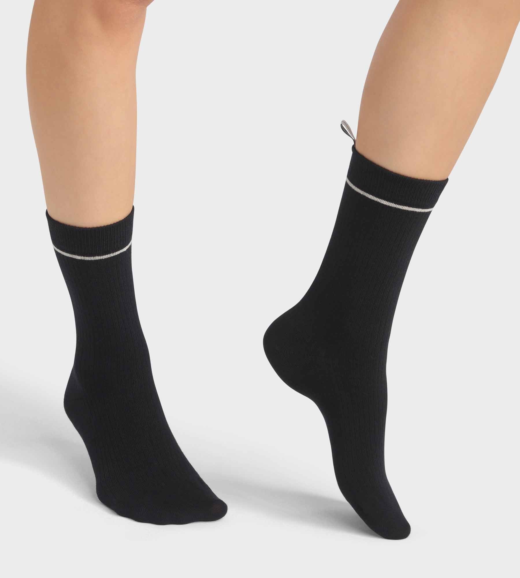 DIM Black Unisex ribbed modal cotton socks Dim Icons