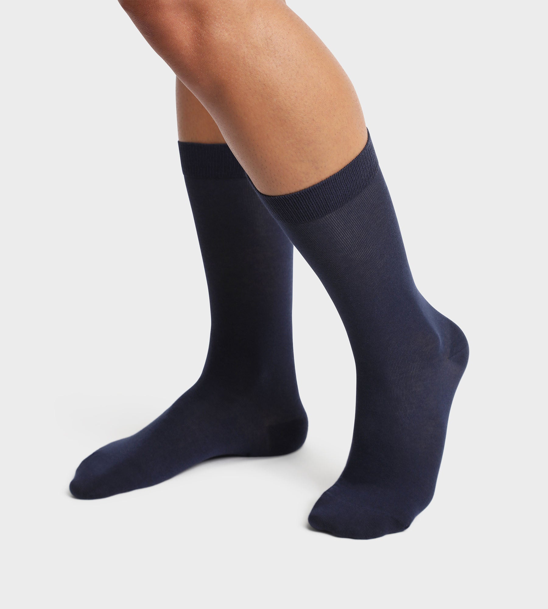 DIM Pack of 2 pairs of Navy Blue men's socks in organic cotton Dim Good