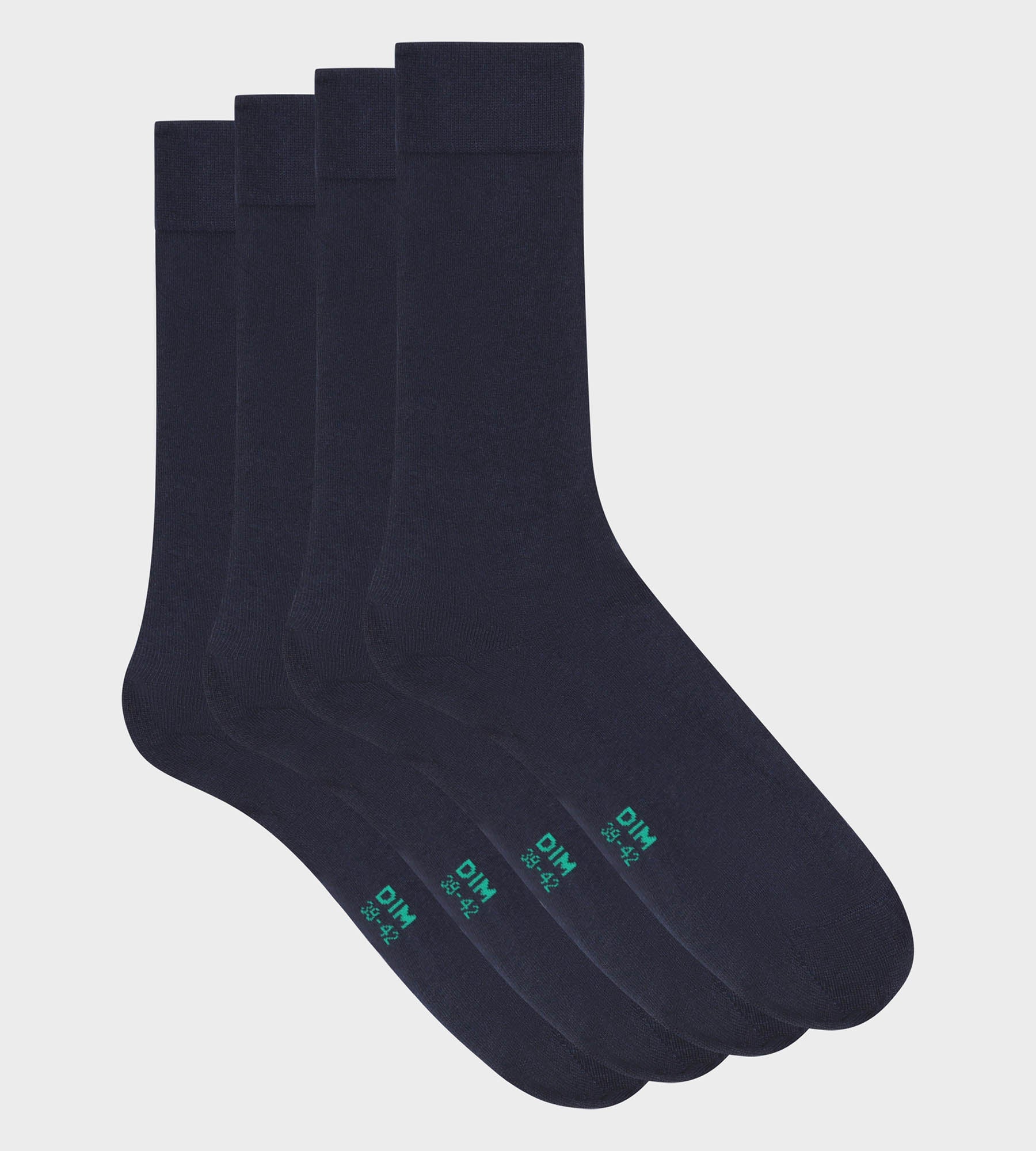DIM Pack of 2 pairs of Navy Blue men's socks in organic cotton Dim Good