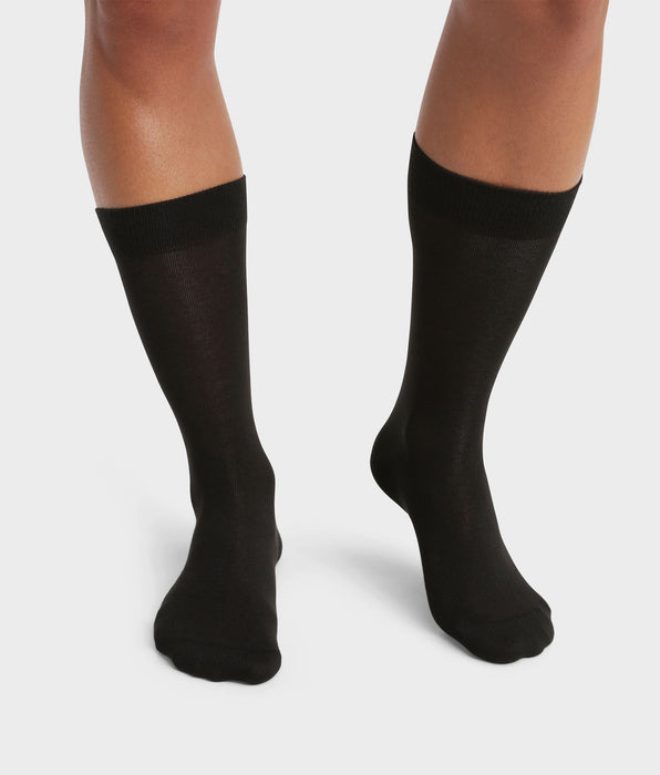 DIM Pack of 2 pairs of Black men's socks in organic cotton Dim Good