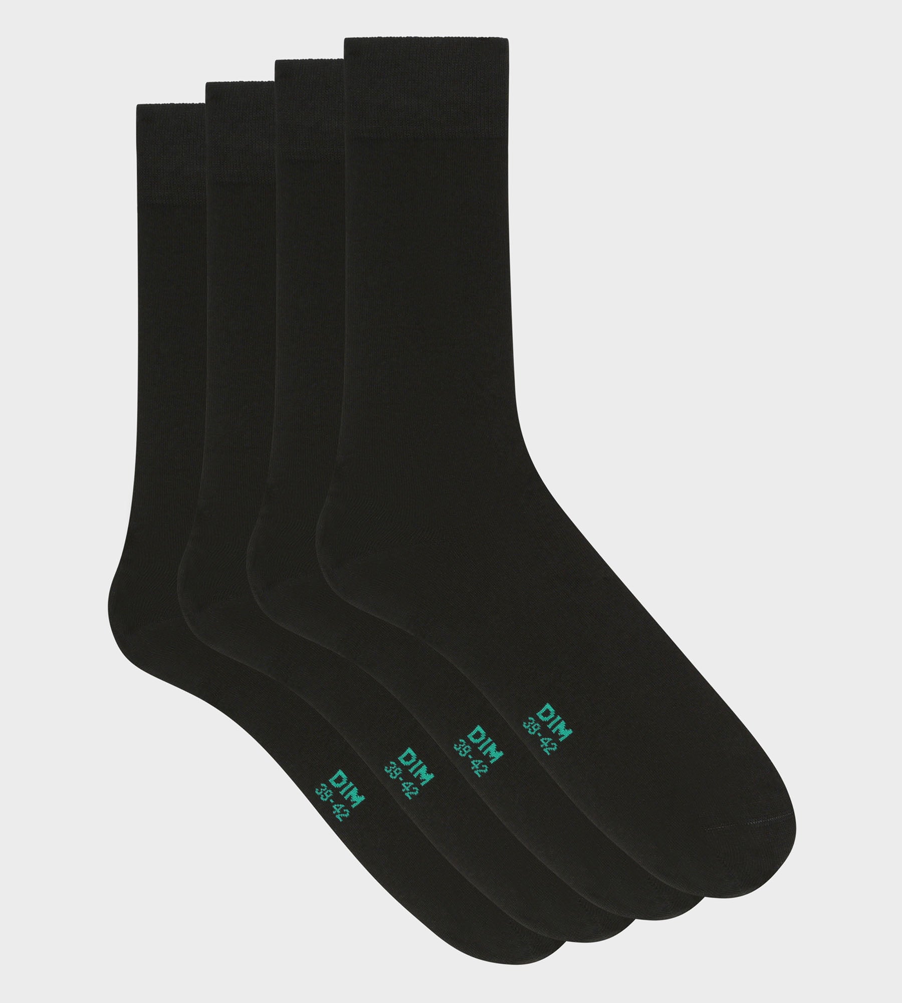DIM Pack of 2 pairs of Black men's socks in organic cotton Dim Good