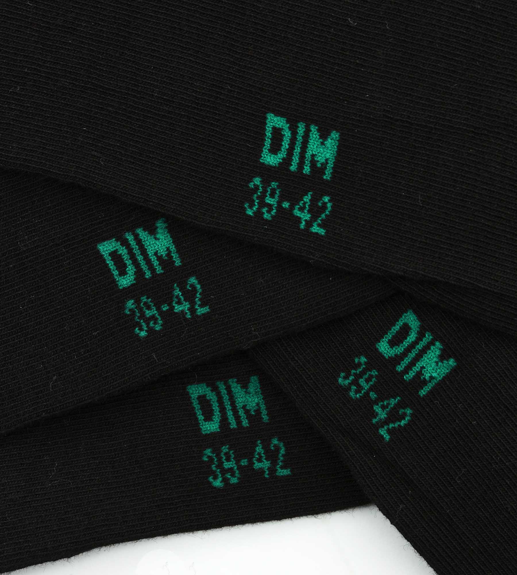 DIM Pack of 2 pairs of Black men's socks in organic cotton Dim Good