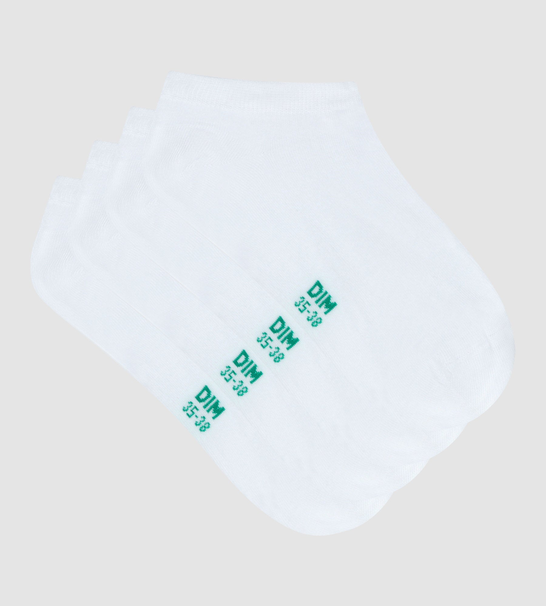 DIM Pack of 2 pairs of white women's socks in organic cotton Dim Good