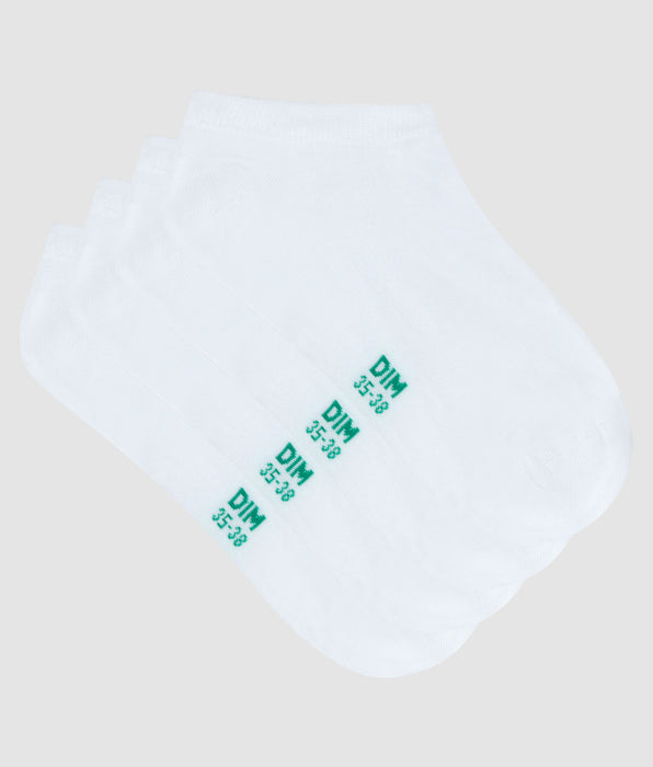DIM Pack of 2 pairs of white women's socks in organic cotton Dim Good