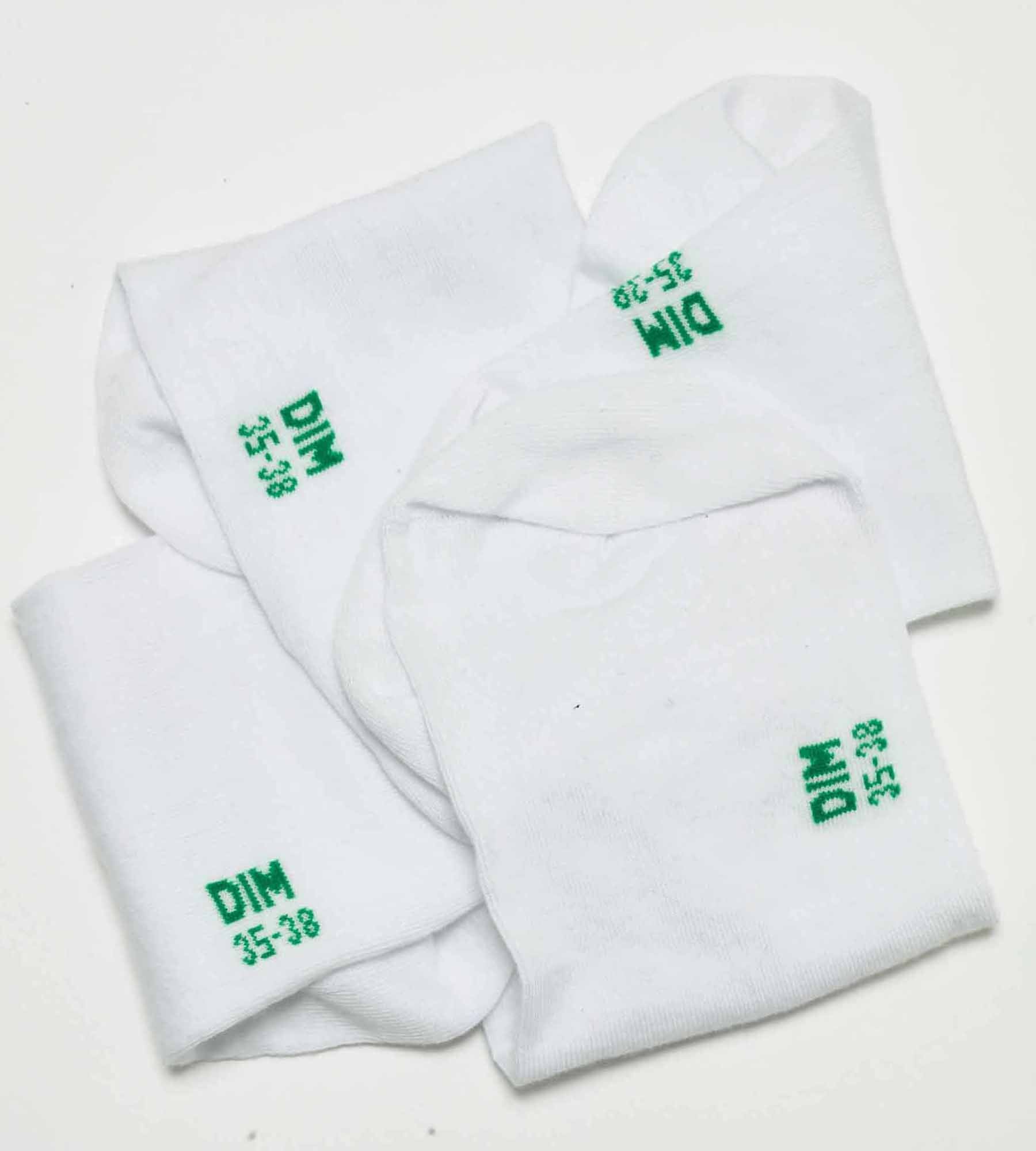 DIM Pack of 2 pairs of white women's socks in organic cotton Dim Good
