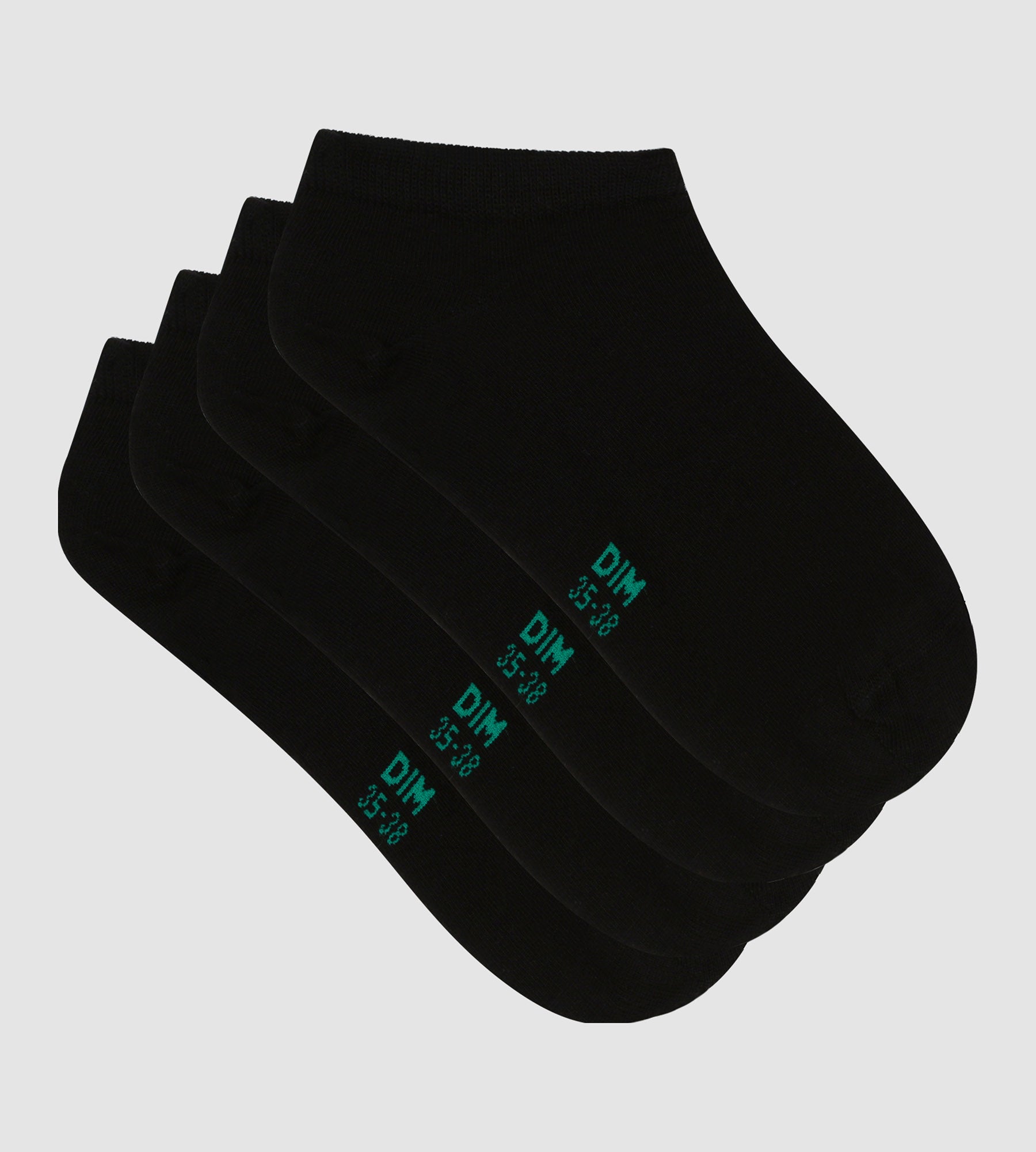 DIM Pack of 2 pairs of blacj women's socks in organic cotton Dim Good
