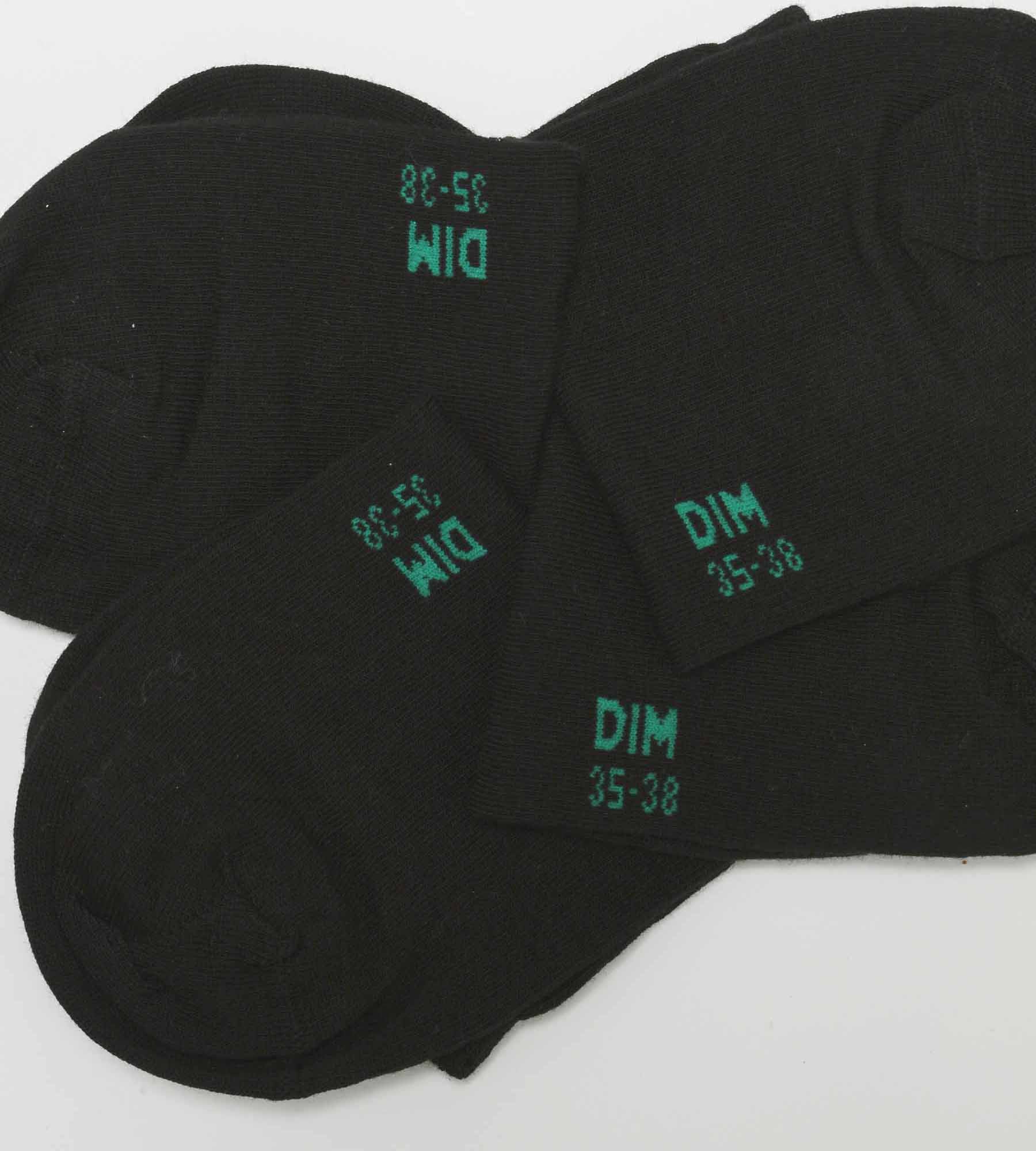 DIM Pack of 2 pairs of blacj women's socks in organic cotton Dim Good