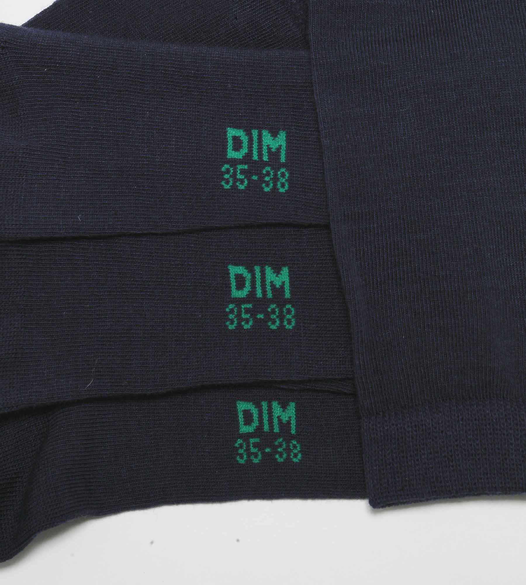 DIM Pack of 2 pairs of Navy Blue women's socks in organic cotton Dim Good