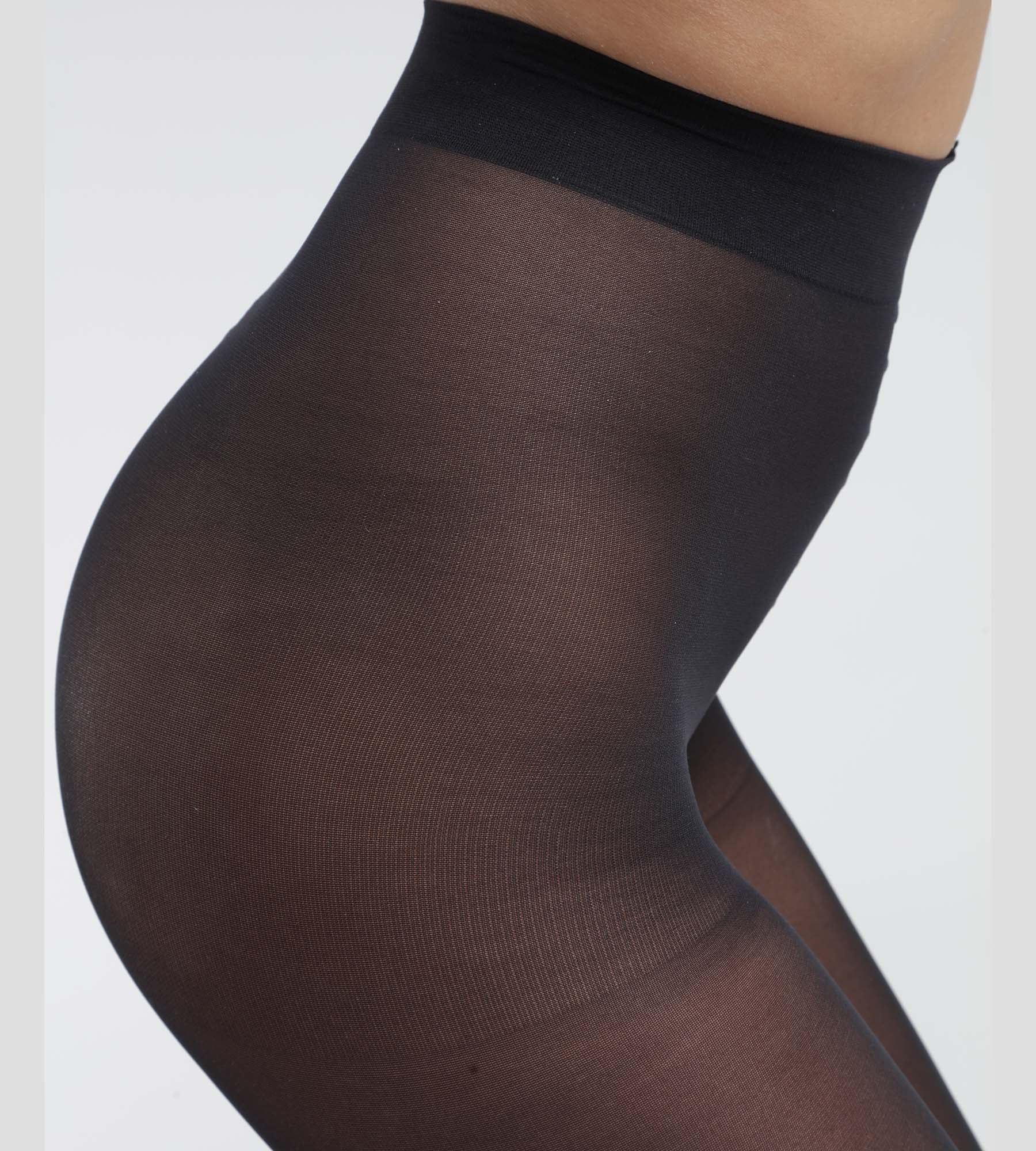 DIM Opaque 50 denier black tights made from recycled yarns Dim Good