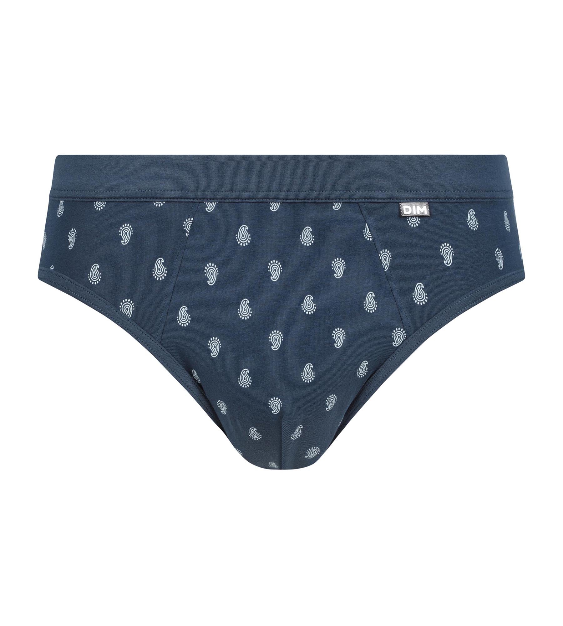 DIM Men's briefs Black with Classic Cotton droplet pattern