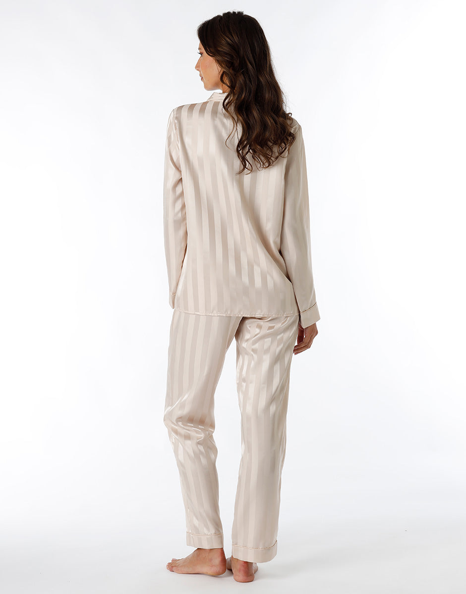 DIM Long open satin almond pajama for women