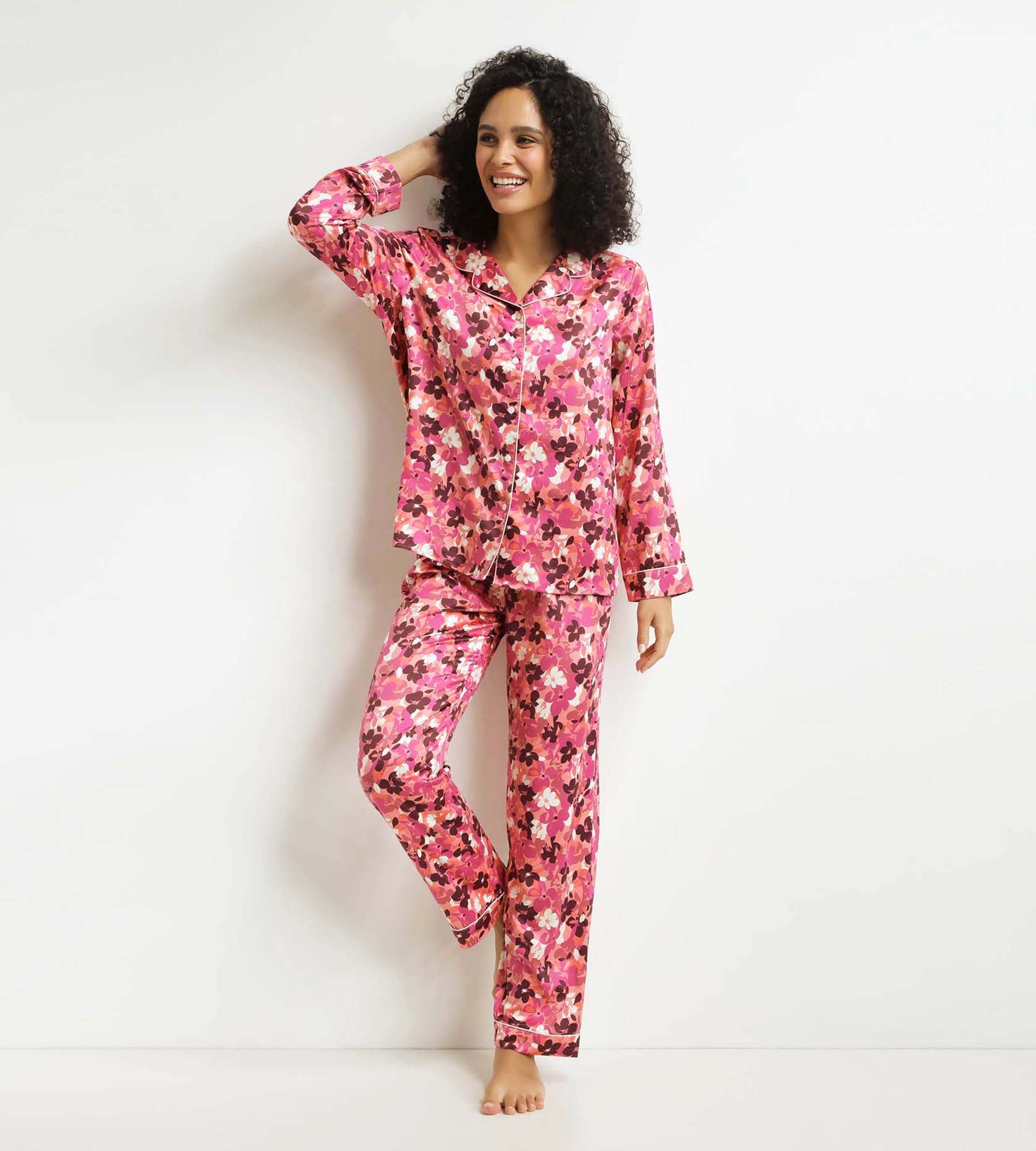 DIM Women's pyjama set Fig with flowers Don't Disturb