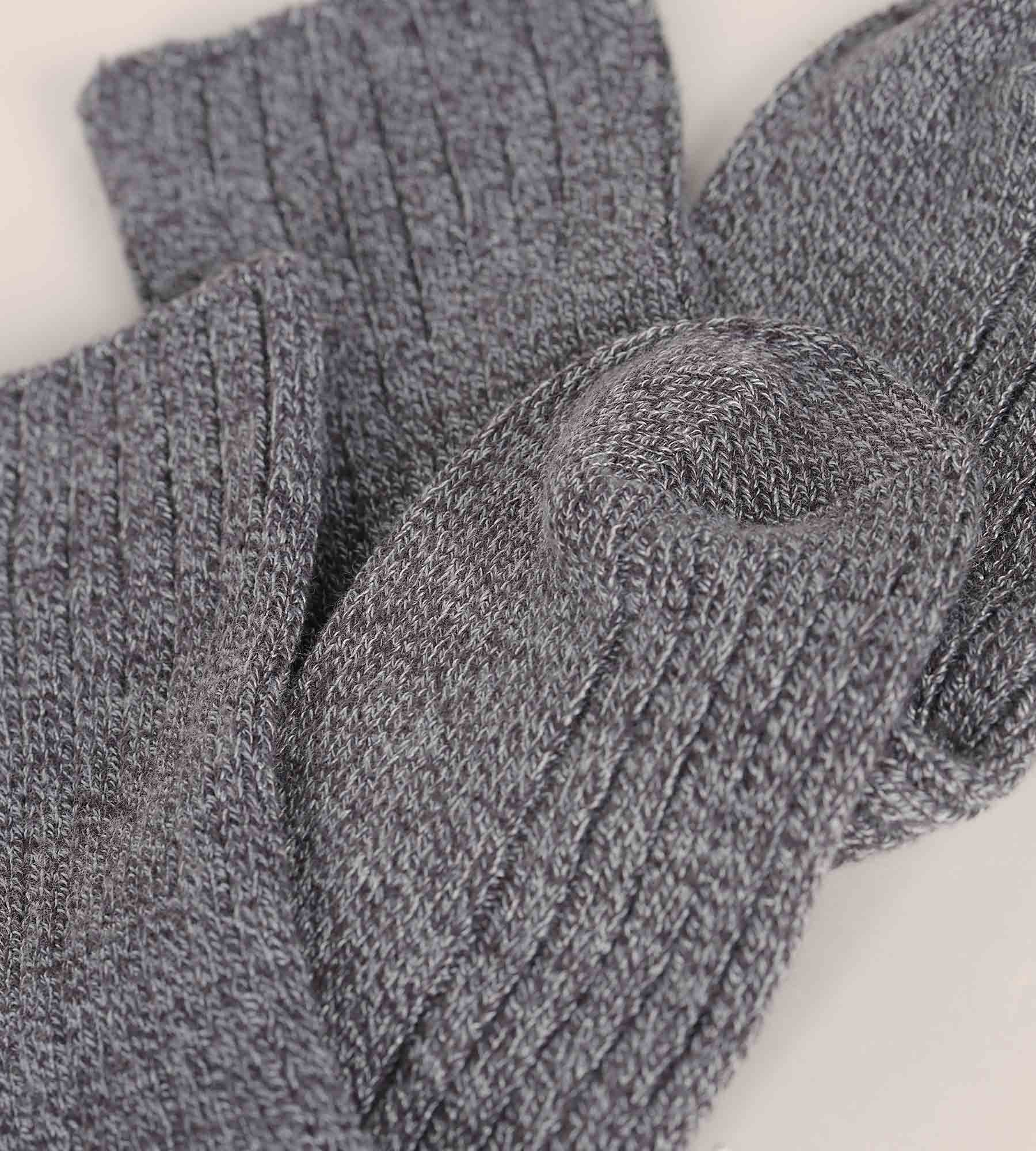 DIM Women's plain rib knit socks Heather Grey Dim Bamboo