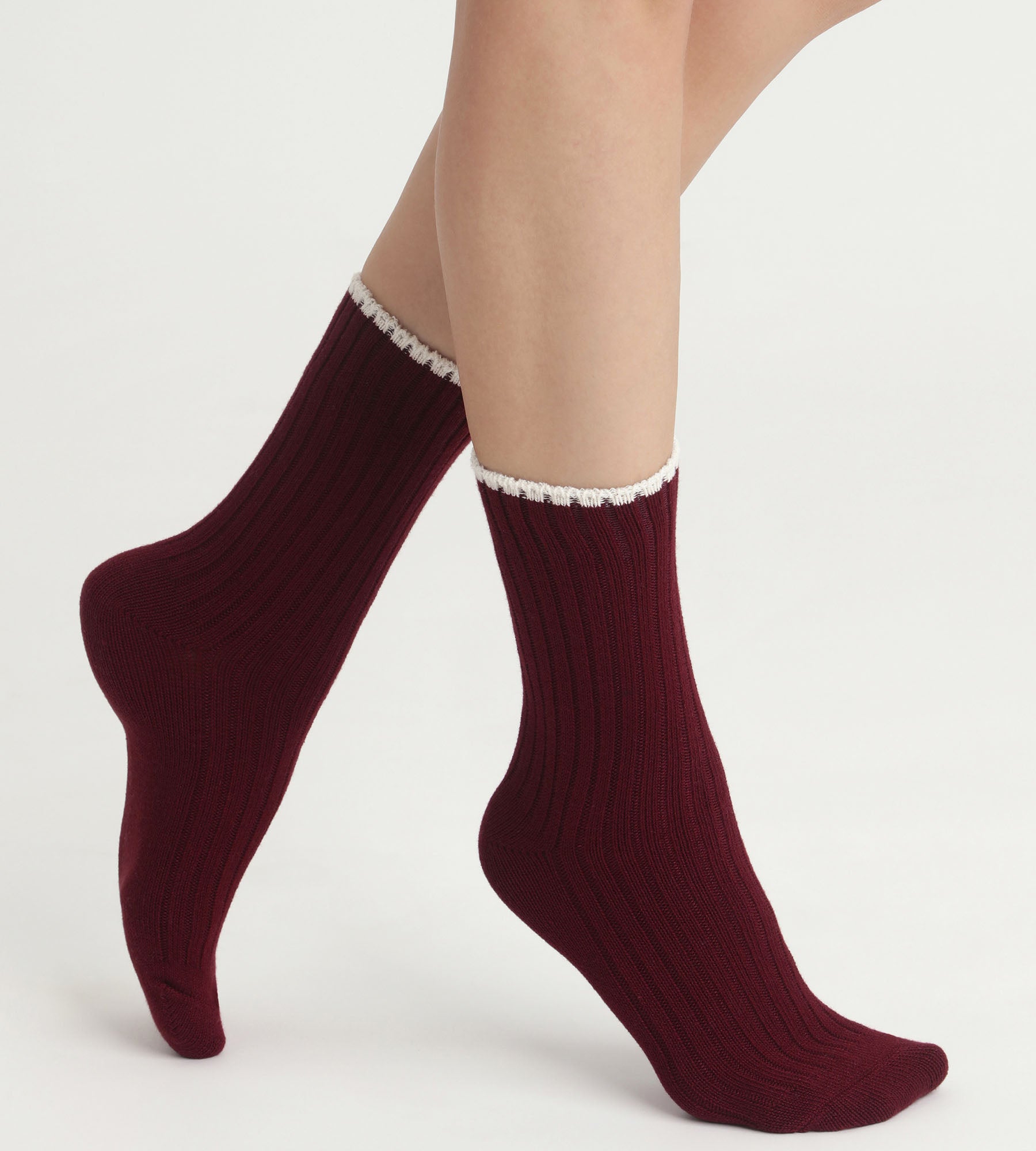 DIM Women's Fig ribbed Bamboo socks
