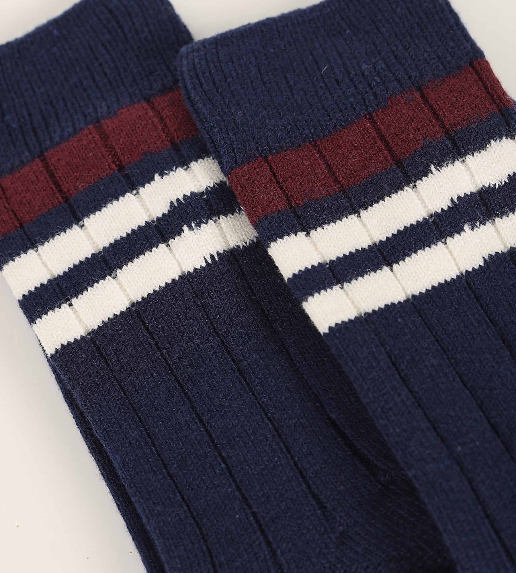 DIM Men's ribbed striped socks Navy Dim Bamboo