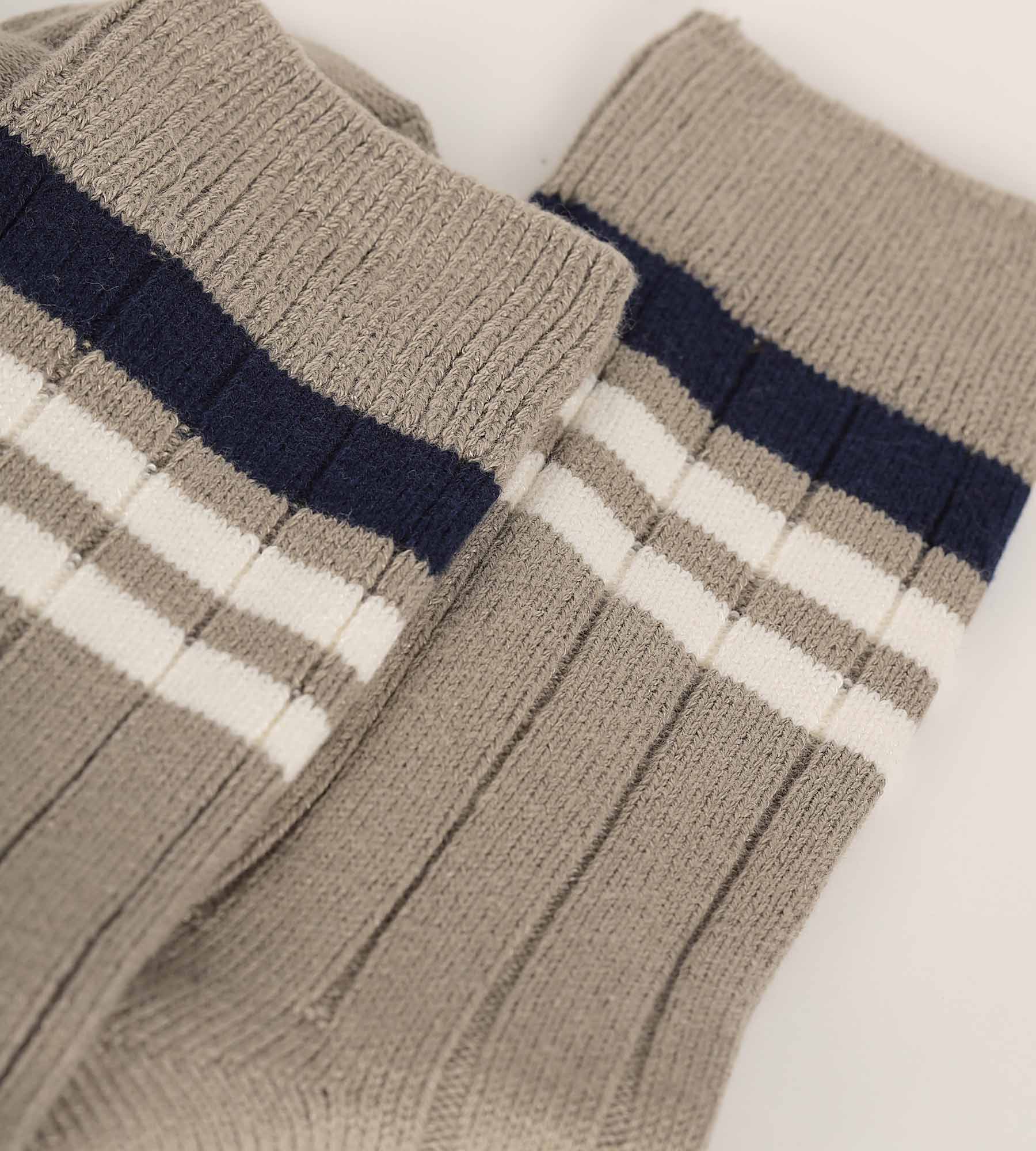 DIM Men's grey striped ribbed socks Dim Bamboo