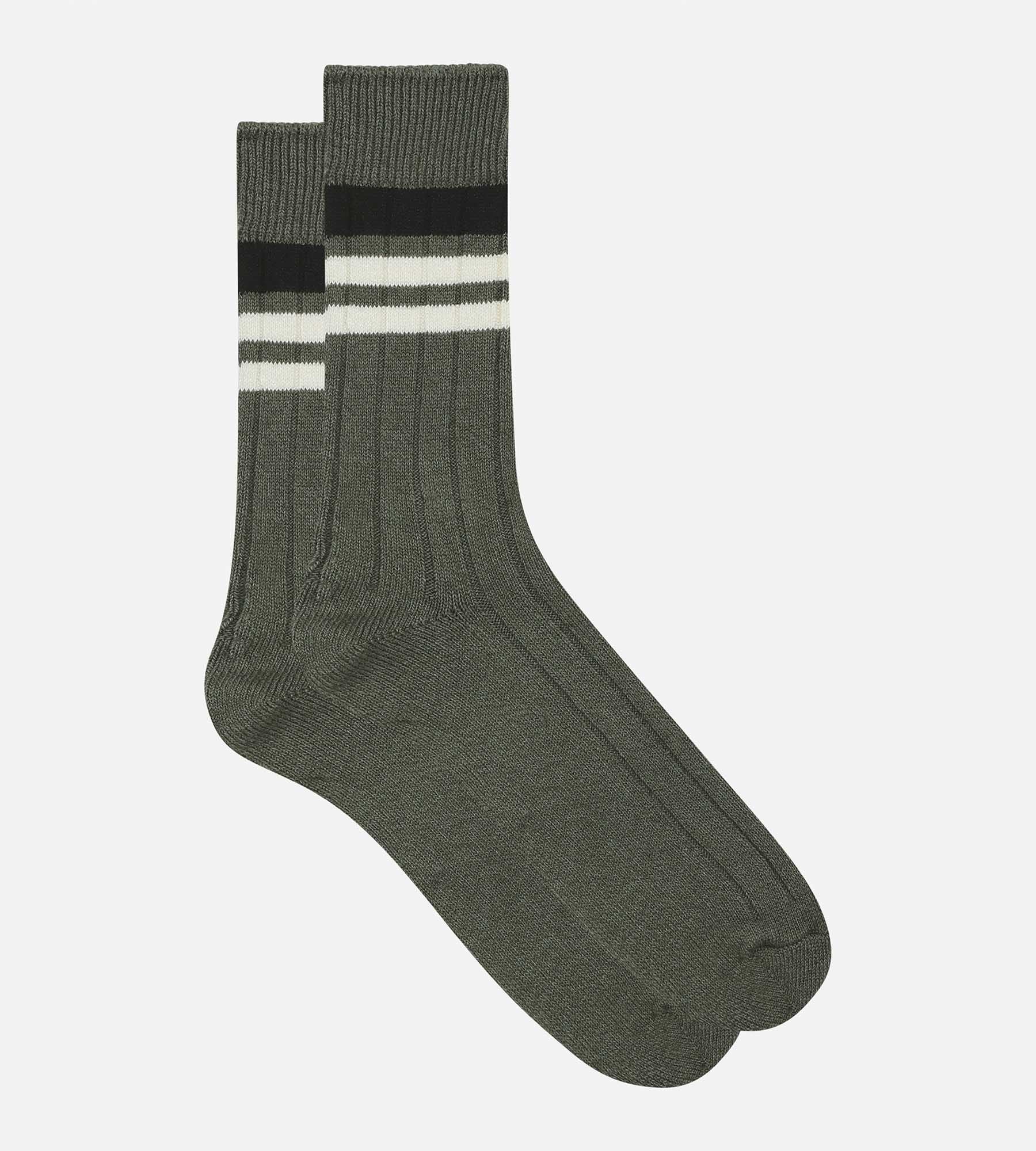 DIM Men's olive striped Bamboo socks