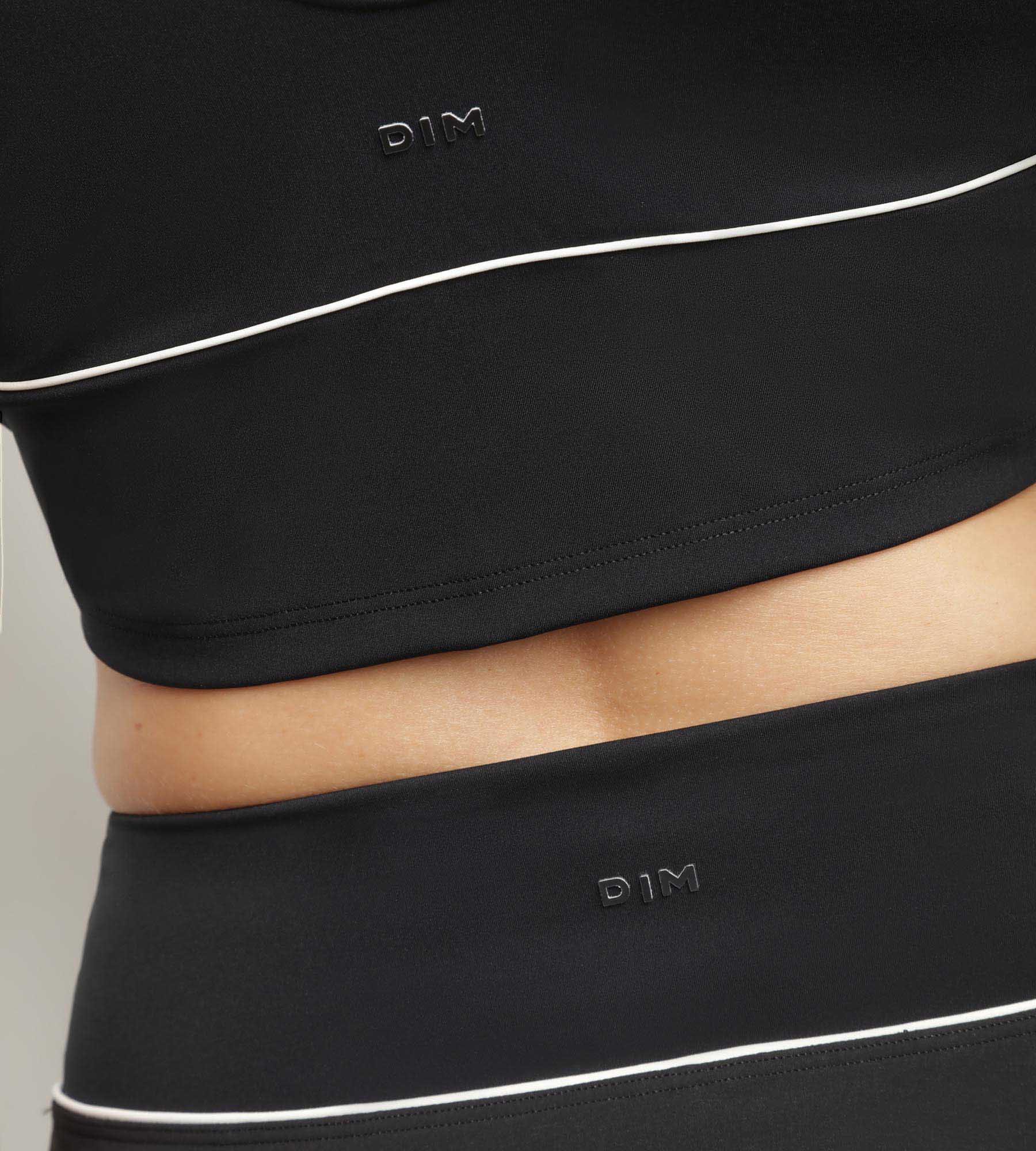 DIM Long bra in black sculpting microfibre Dim Move