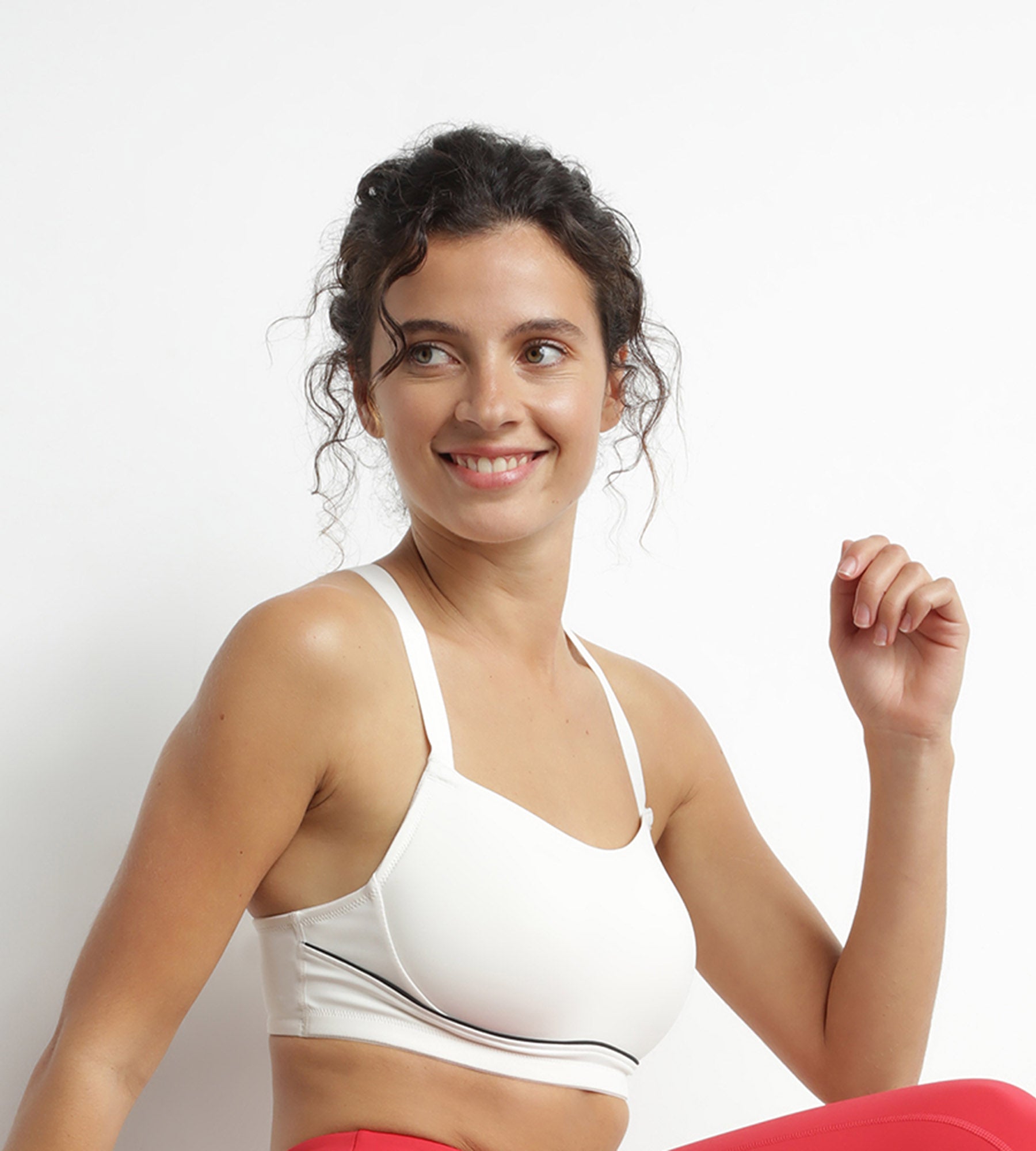 DIM Sculpting microfiber sports bra Ecru Dim Move