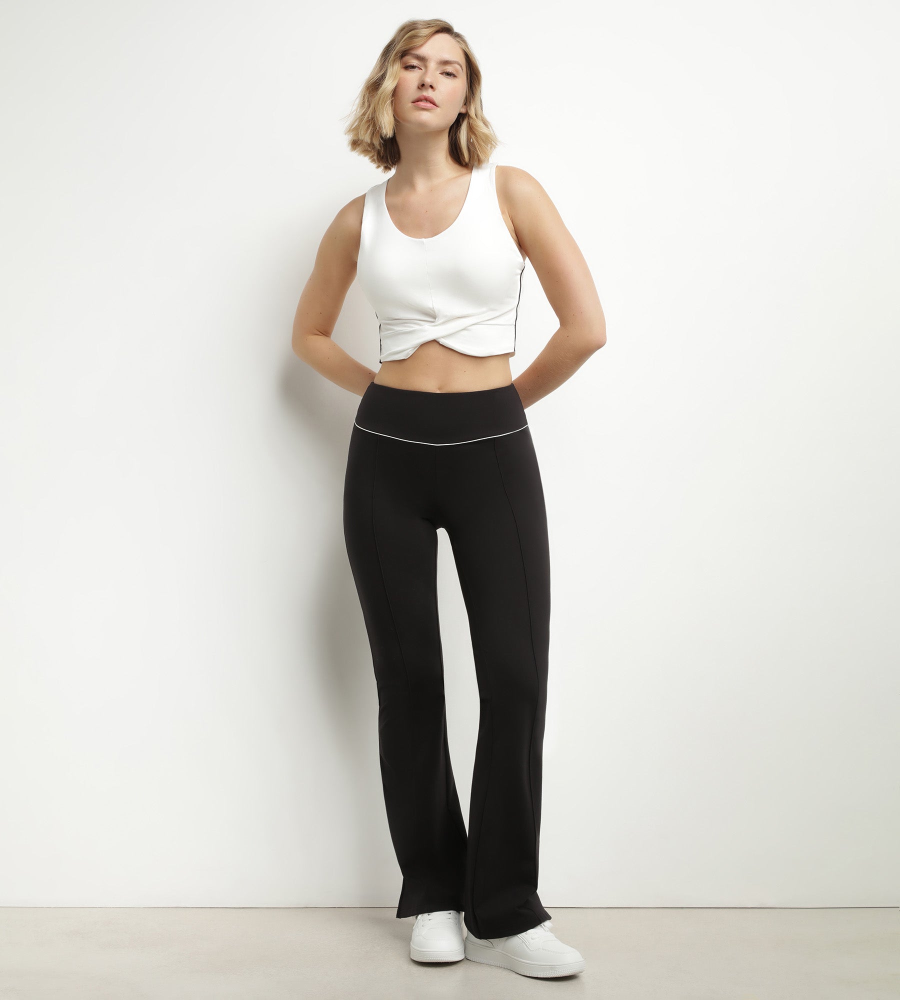 DIM Women's stretch jersey flared sports trousers Black Dim Move