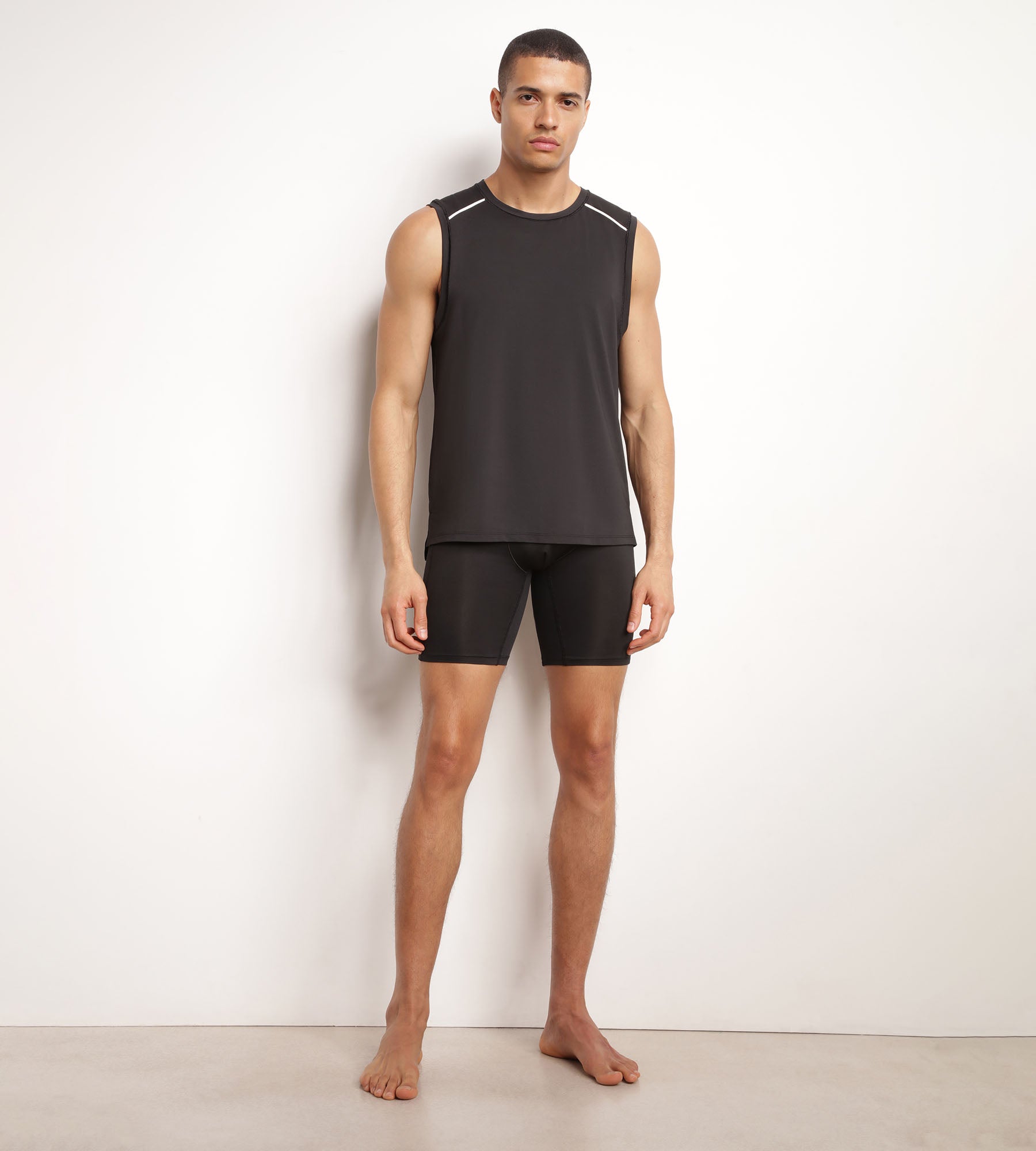 DIM Men's microfibre and mesh boxer shorts Black Dim Move