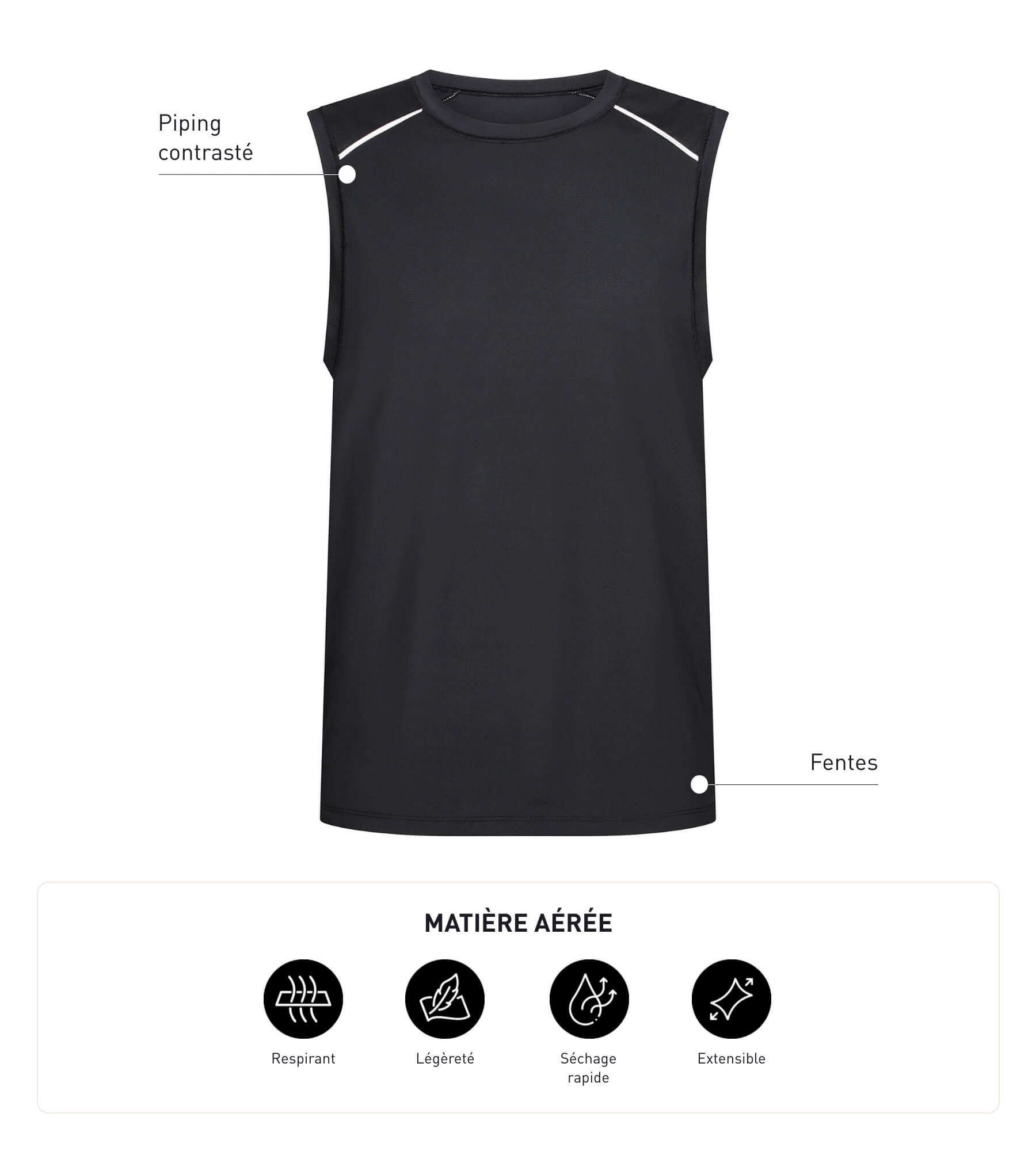 DIM Men's sports tank top in breathable material Black Dim Move