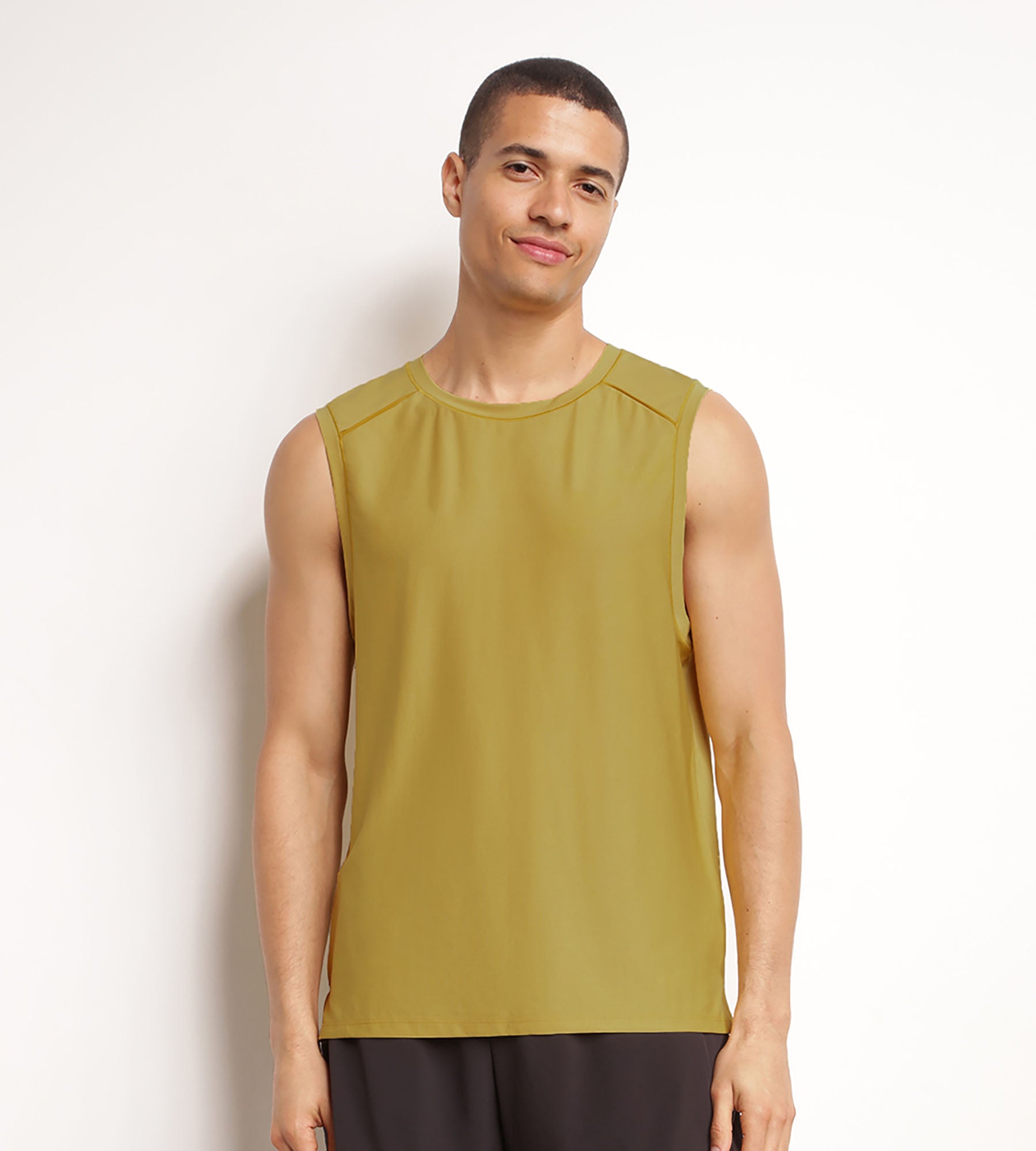 DIM Men's sports tank top in breathable material Olive Dim Move