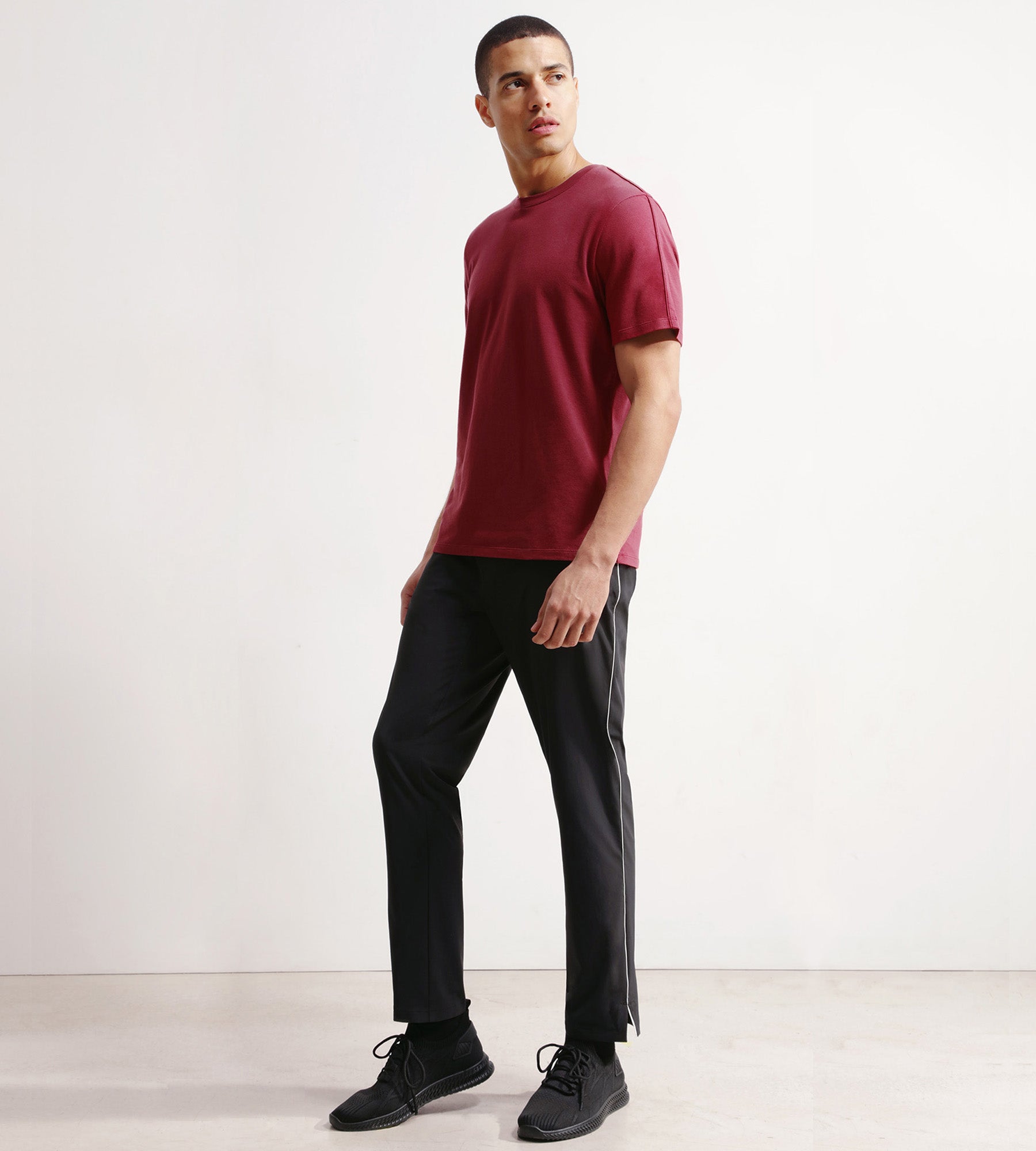 DIM Men's stretch jersey chino trousers Black Dim Move