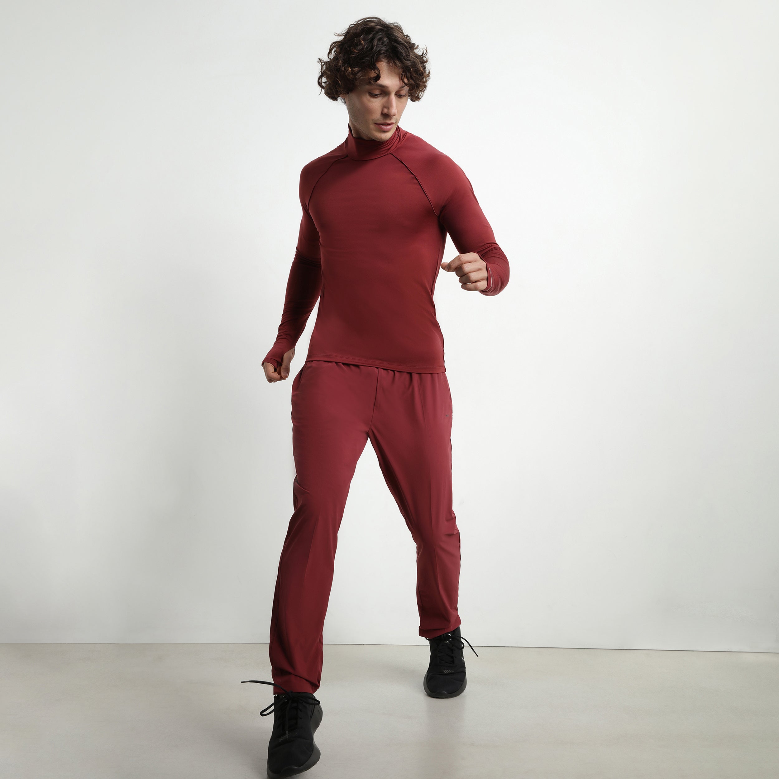 DIM Men's stretch jersey chino pants Bordeaux Dim Move