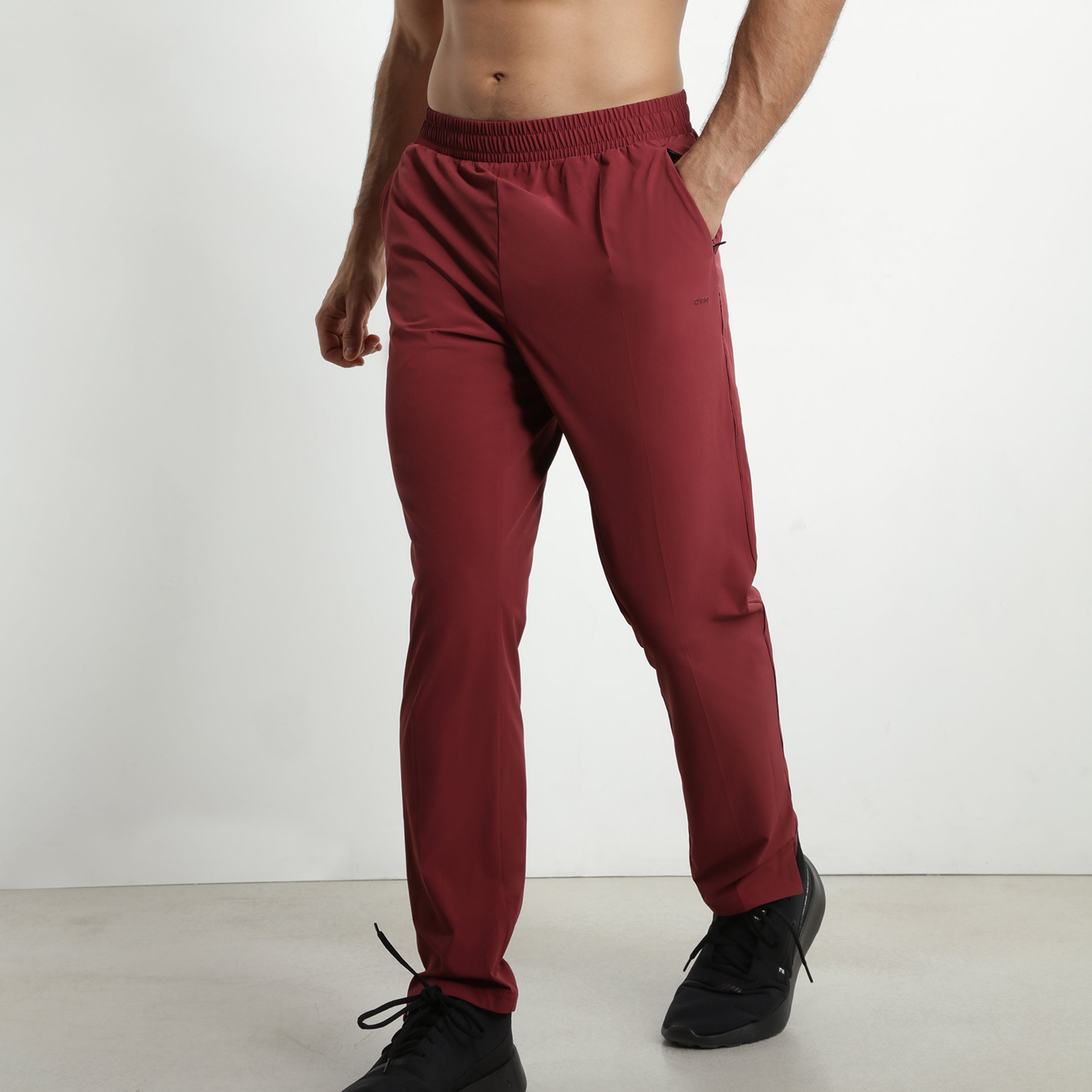 DIM Men's stretch jersey chino pants Bordeaux Dim Move