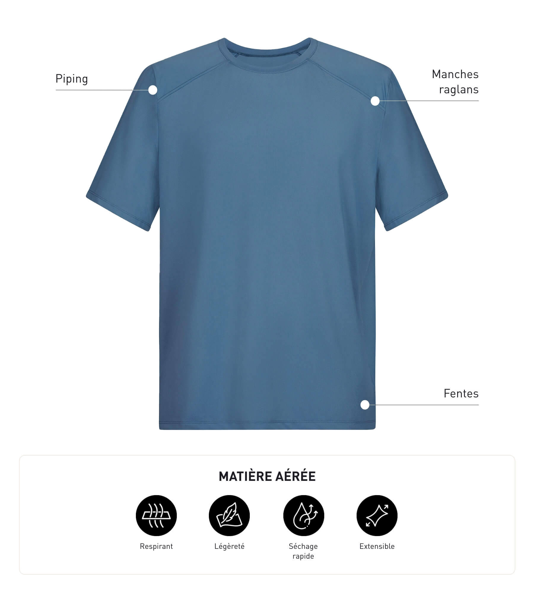 DIM Men's breathable sports T-shirt Blue Jean Dim Move
