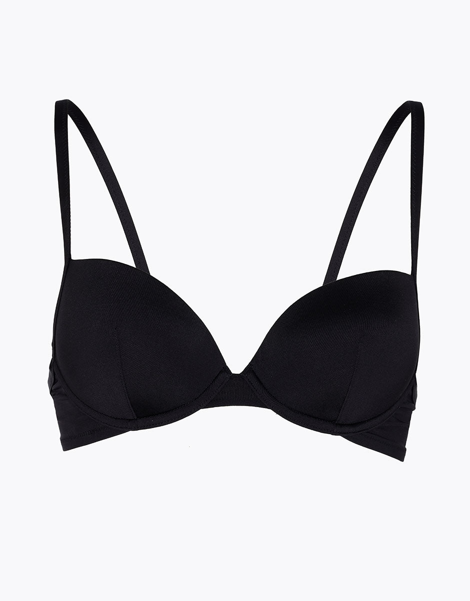 DIM Underwired Padded Bikini Top Essential Micro in Black Microfiber
