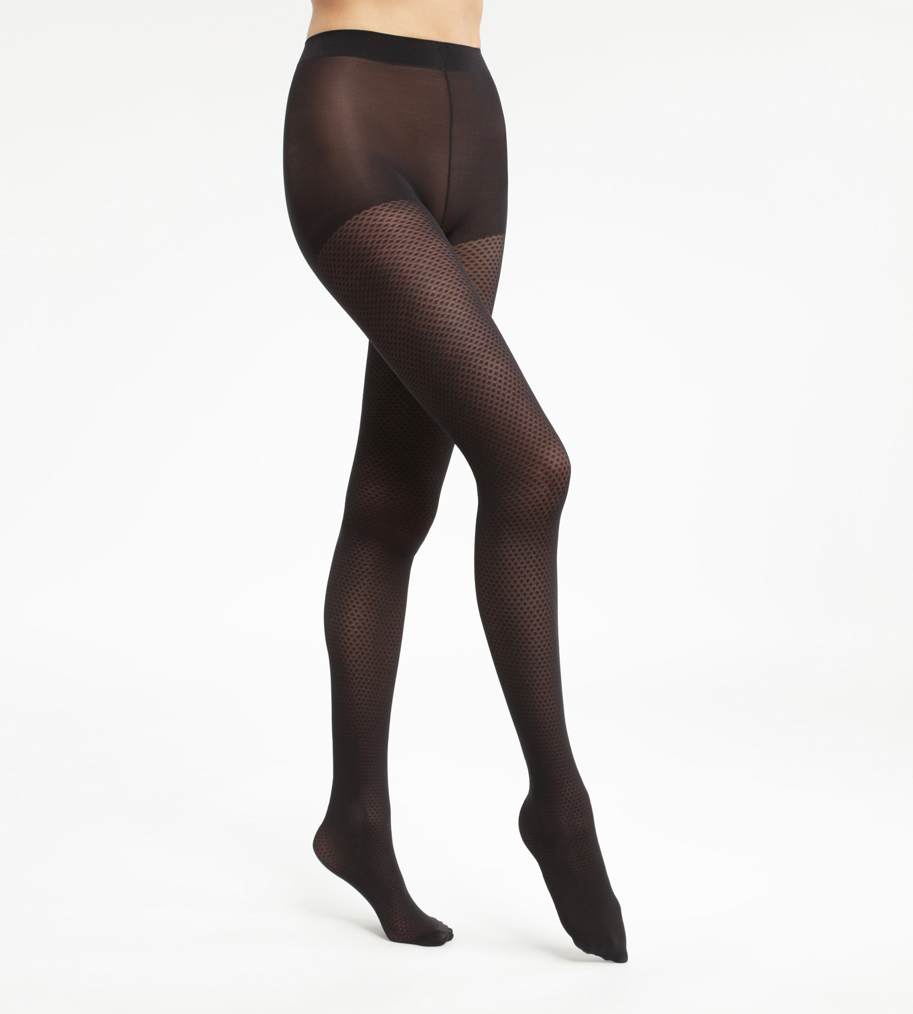 DIM Women's sheer diamond pattern tights Black Dim Style