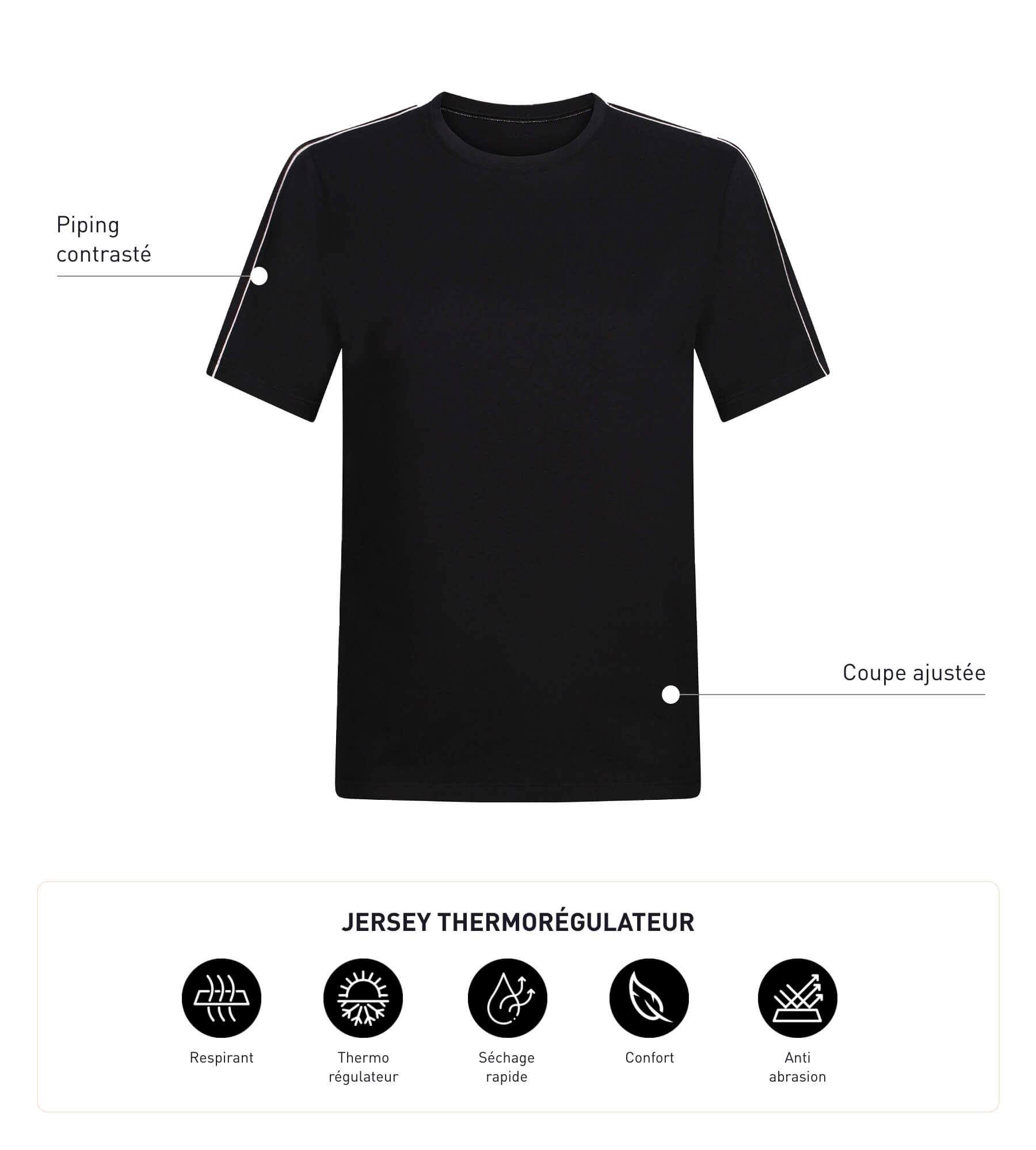 DIM Men's thermoregulating jersey sports T-shirt Black Dim Move