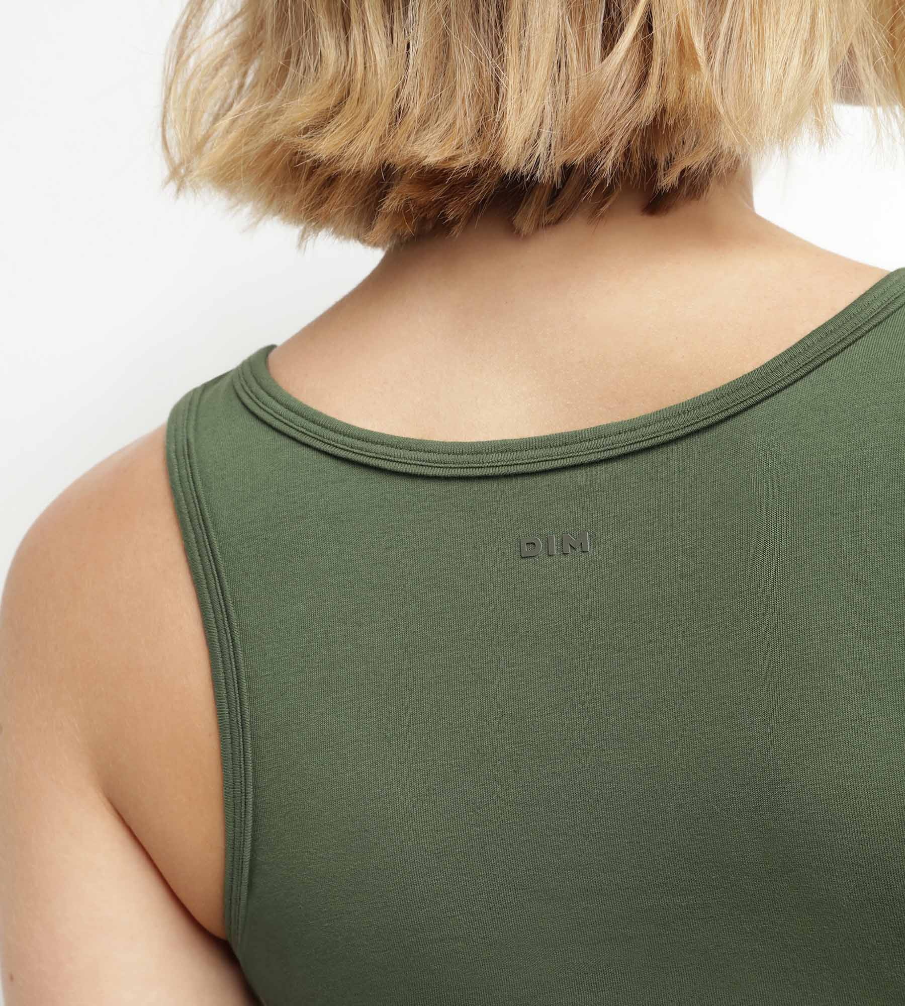 DIM Thermoregulating women's sports tank top in khaki jersey Dim Move
