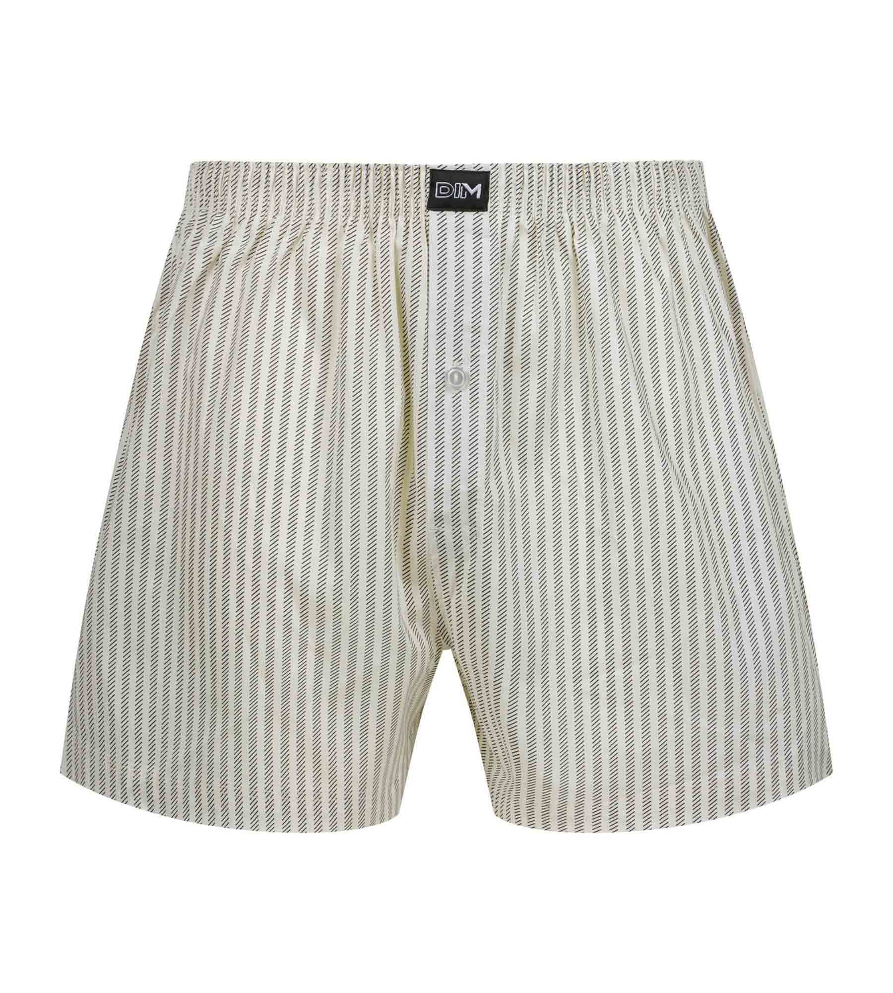 DIM Men's blue striped stretch cotton boxer shorts
