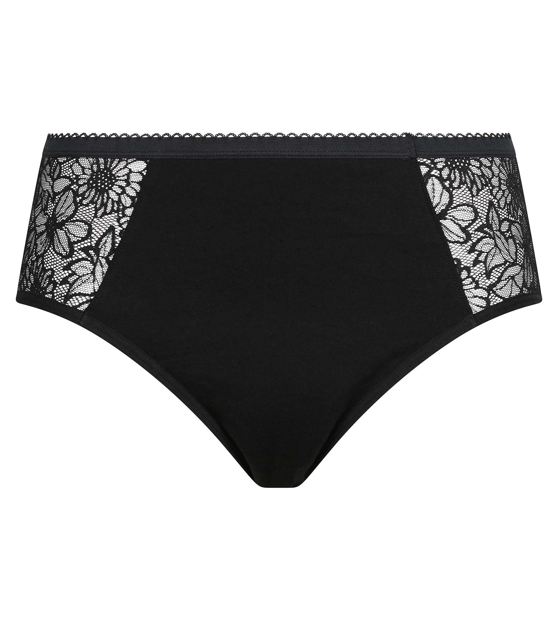 DIM Dim Protect heavy flow Menstrual shorty organic cotton and lace Black