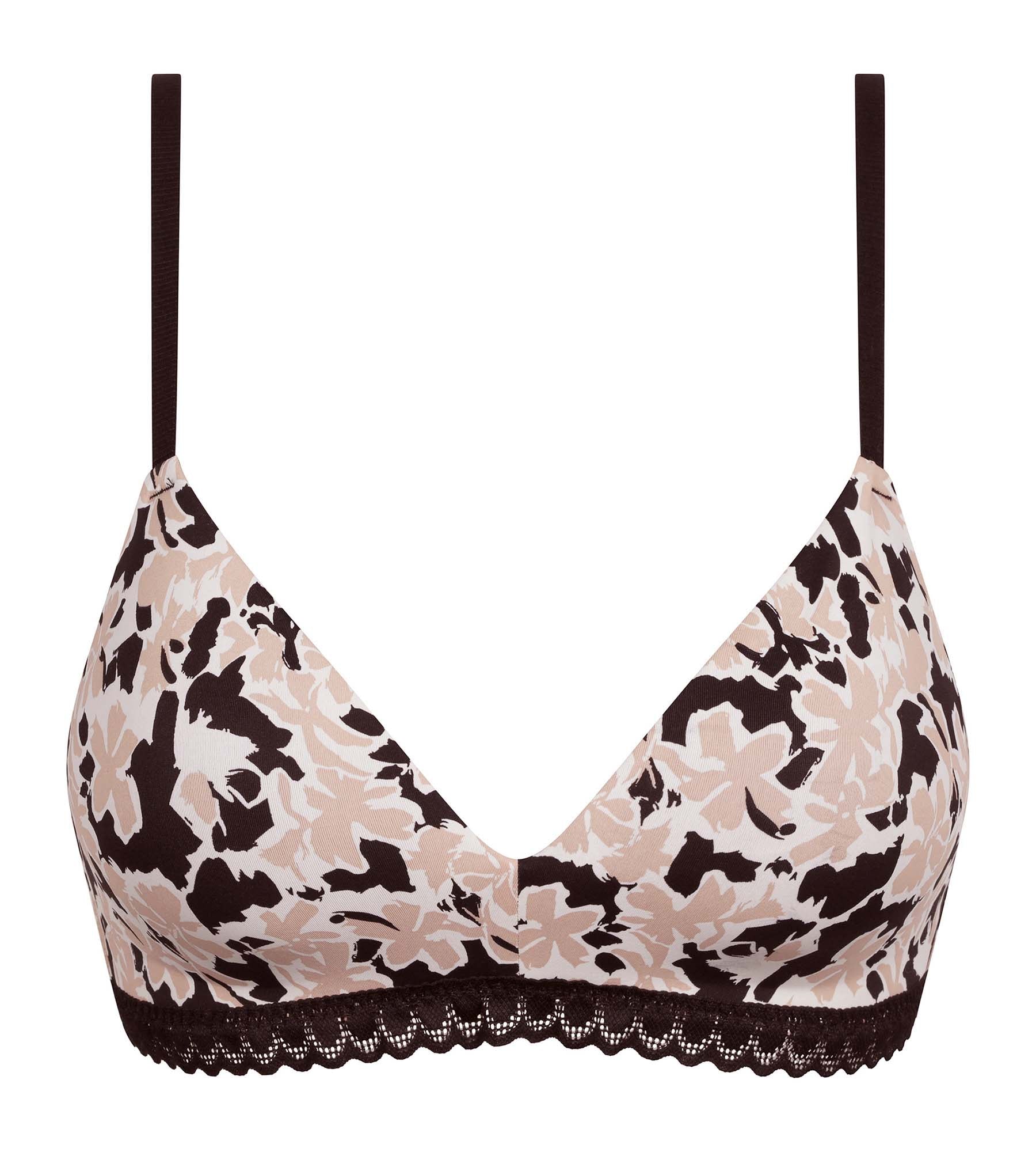 DIM Daily Micro Beige floral underwired triangle bra