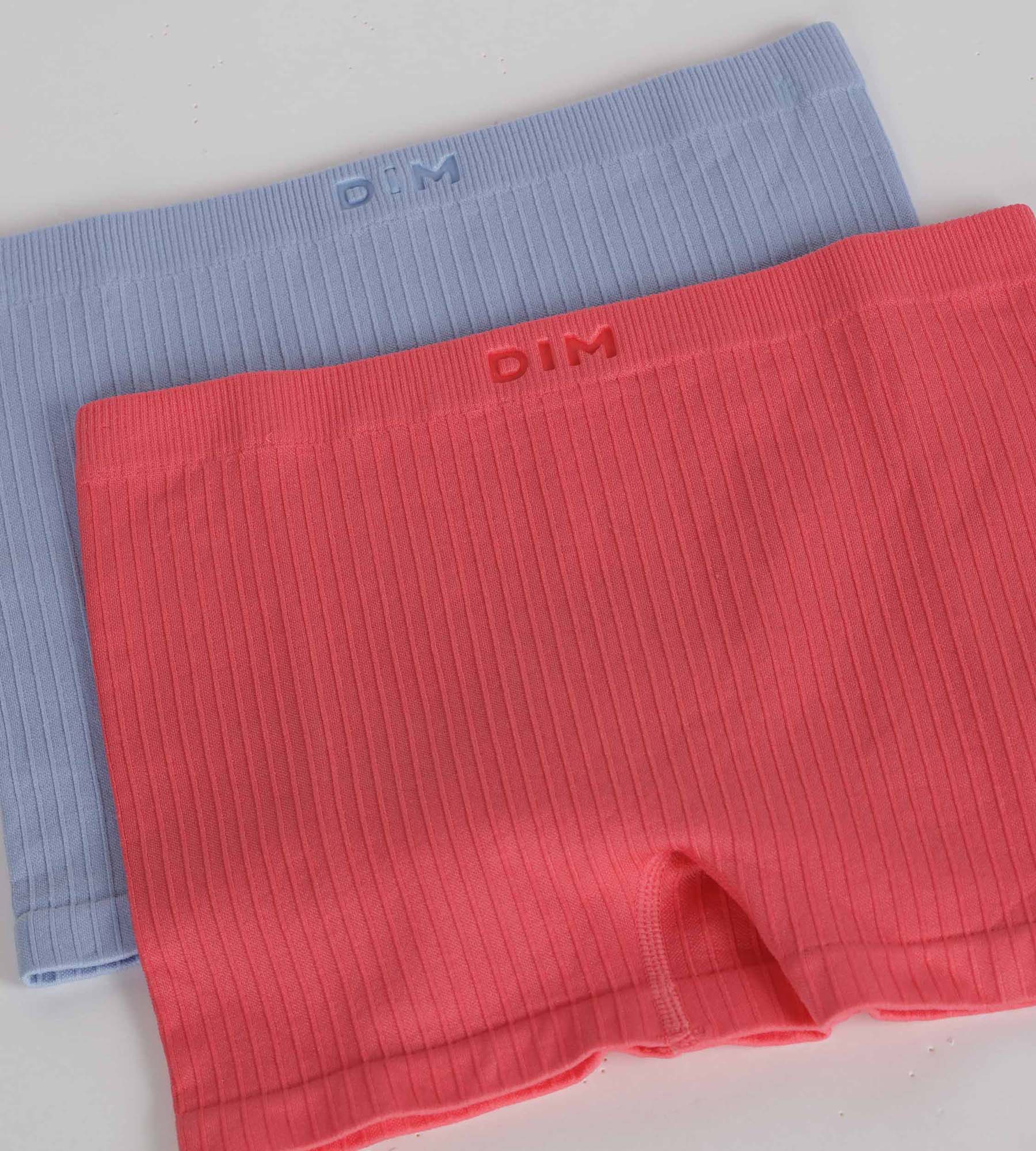 DIM Pack of 2 Chardon Blue and Pink Dim Seamless microfiber boxer shorts for girls