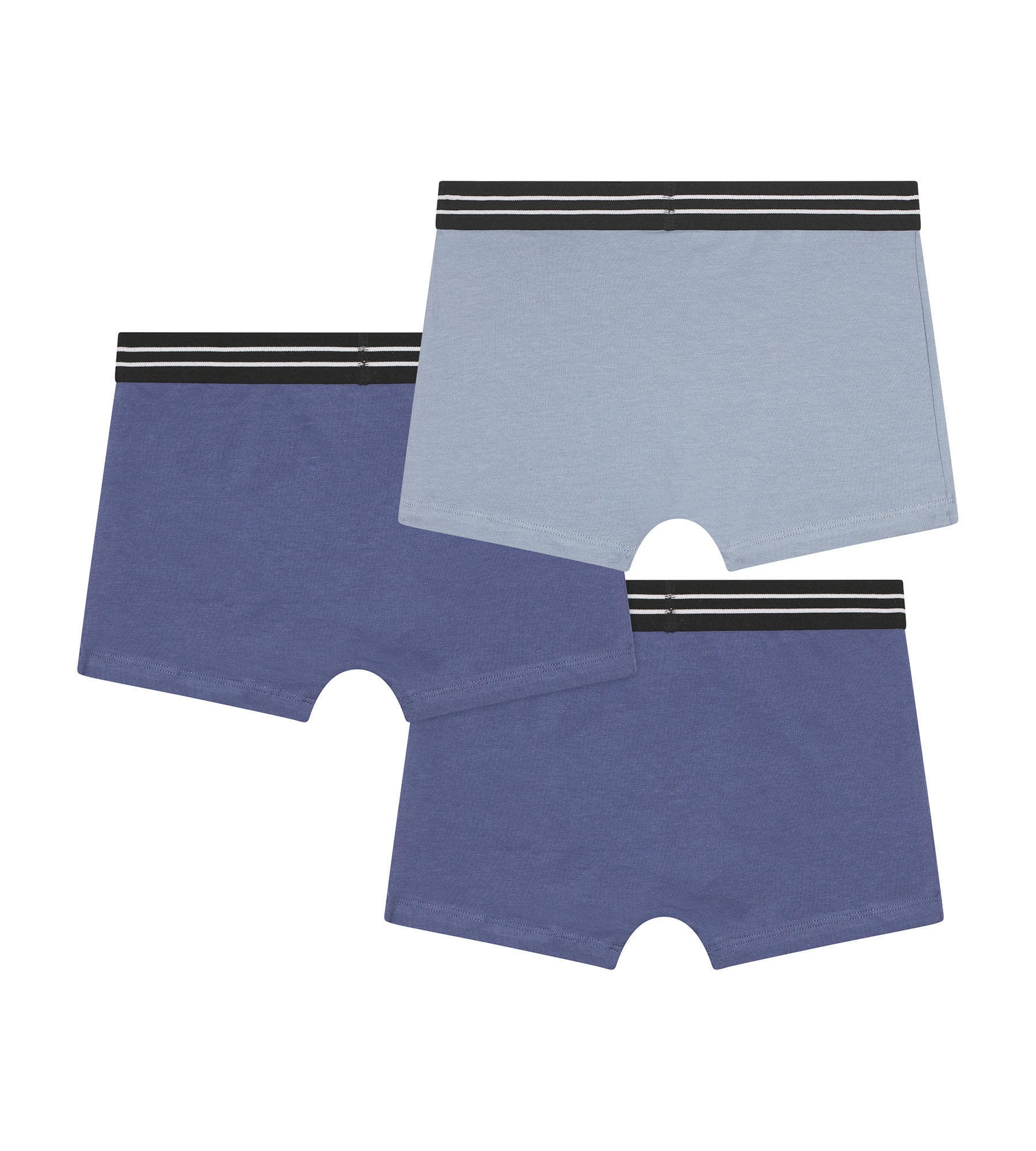 DIM Pack of 3 Ecodim blue stretch cotton boxer shorts for boys