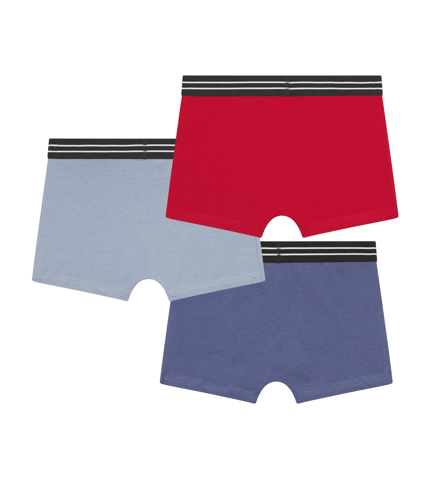 DIM Pack of 3 Ecodim Carmine Red Blue stretch cotton boxer shorts for boys