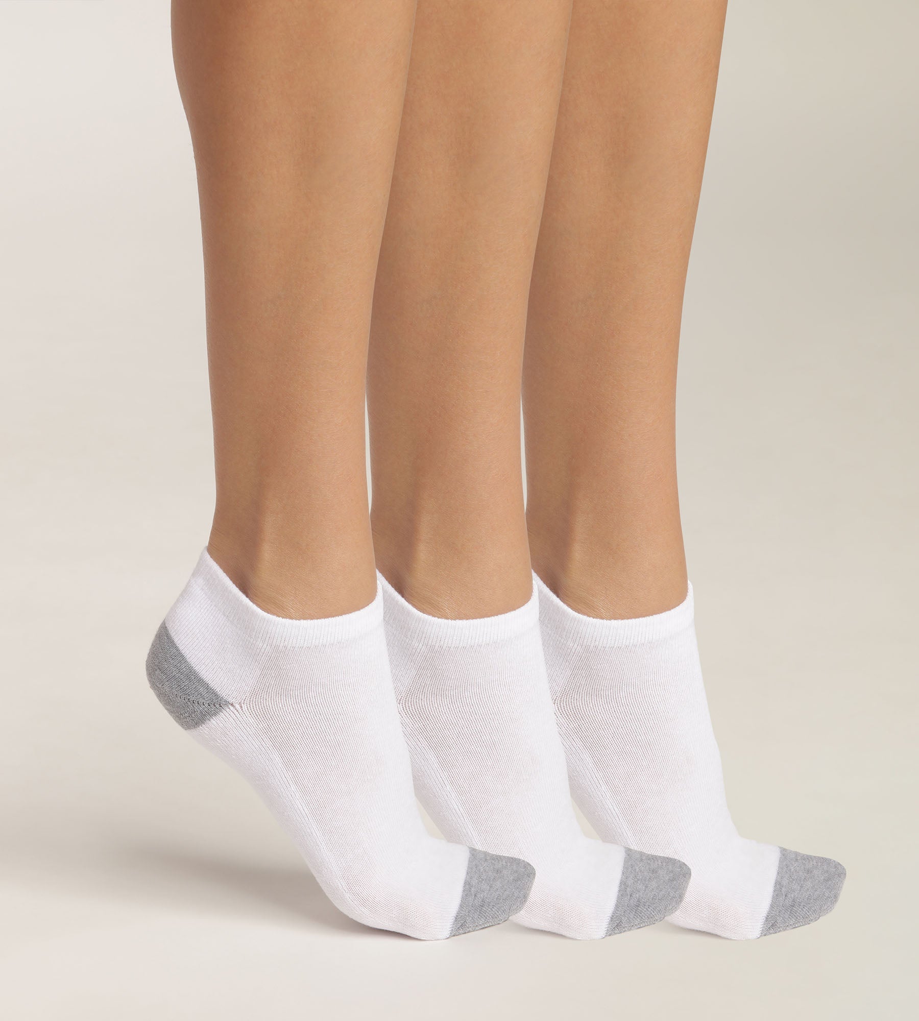 DIM Pack of 3 pairs of women's cotton socks White Grey EcoDim Sport