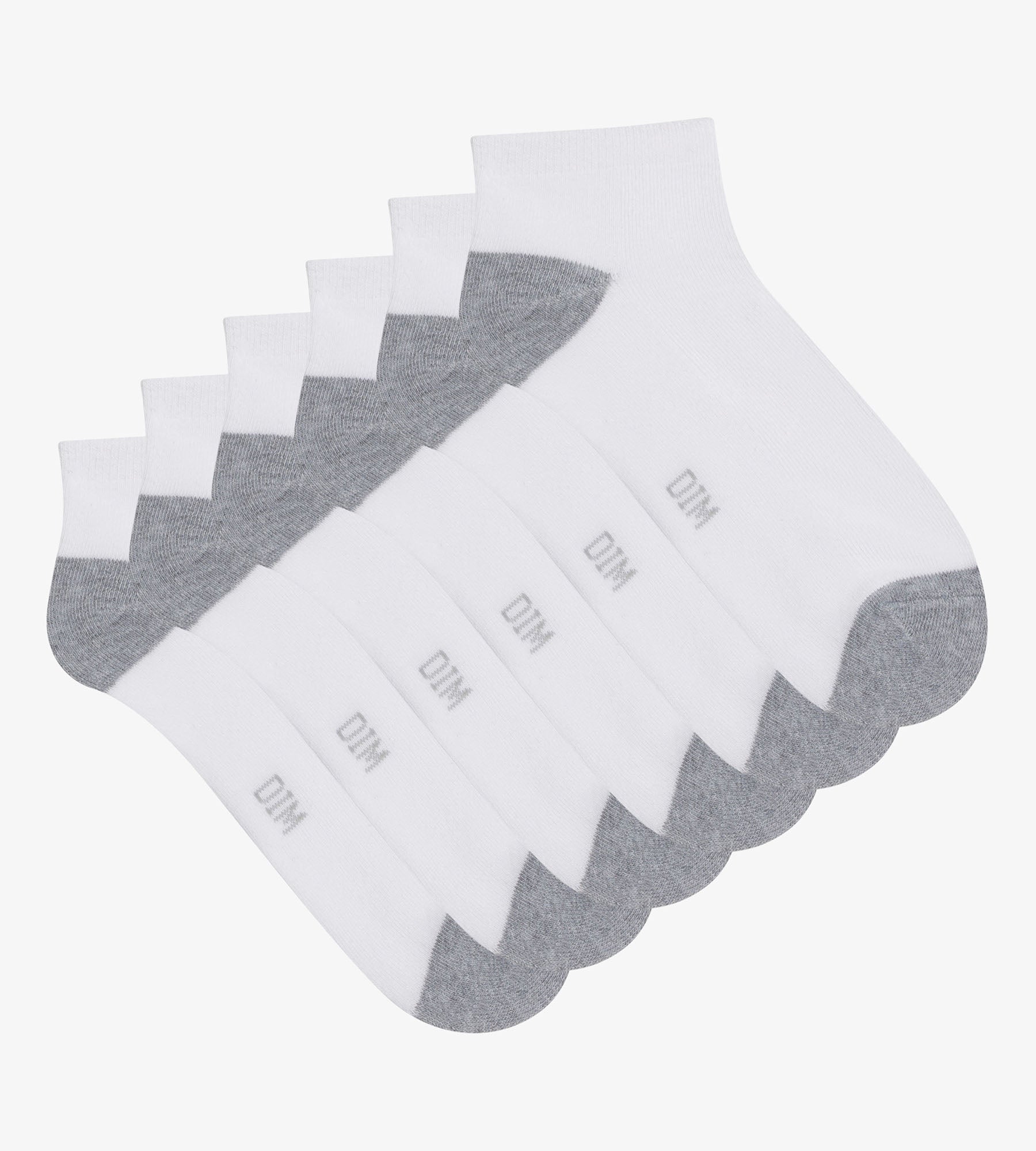 DIM Pack of 3 pairs of women's cotton socks White Grey EcoDim Sport