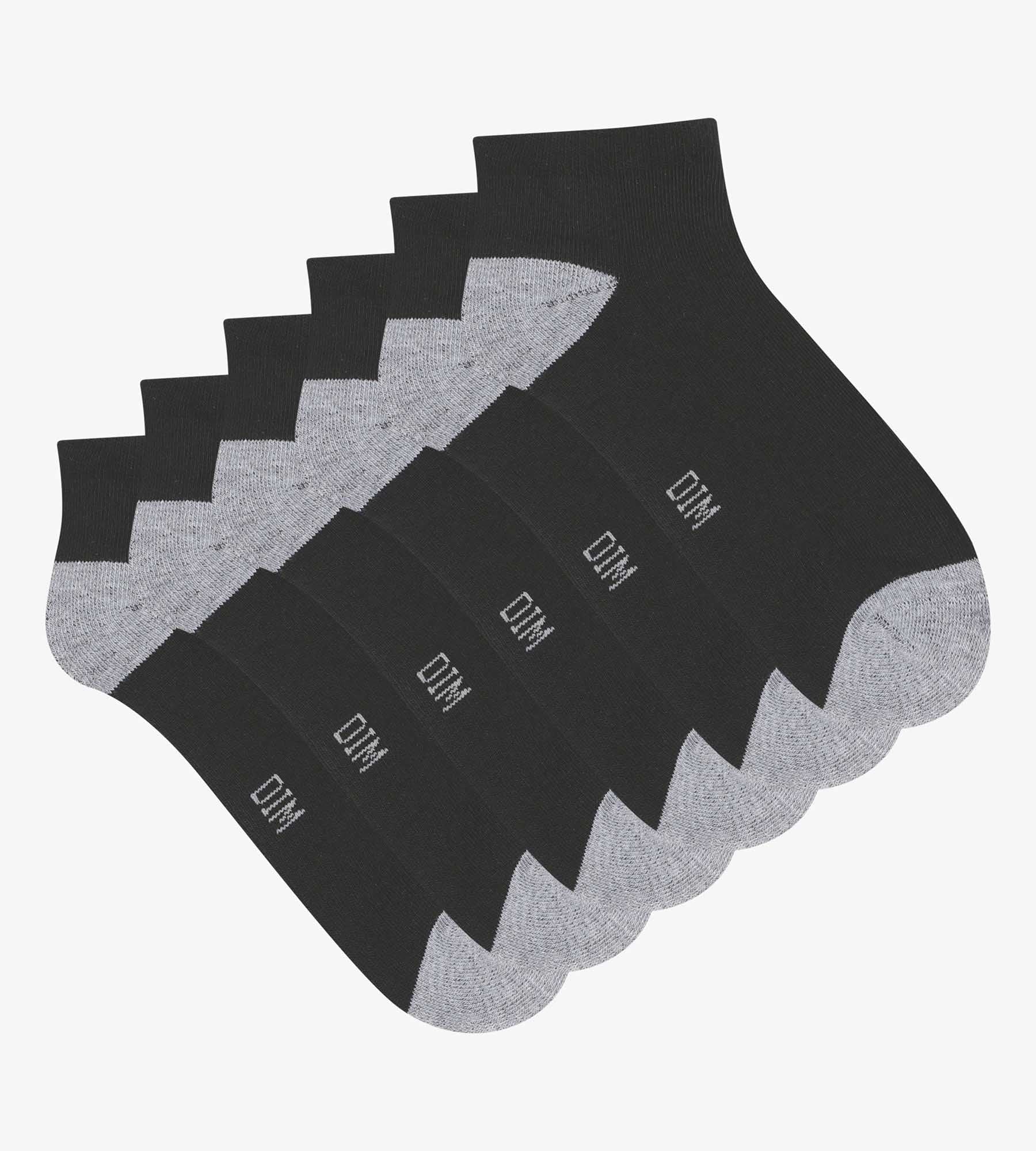 DIM Pack of 3 pairs of EcoDim Sport black and grey cotton socks for women