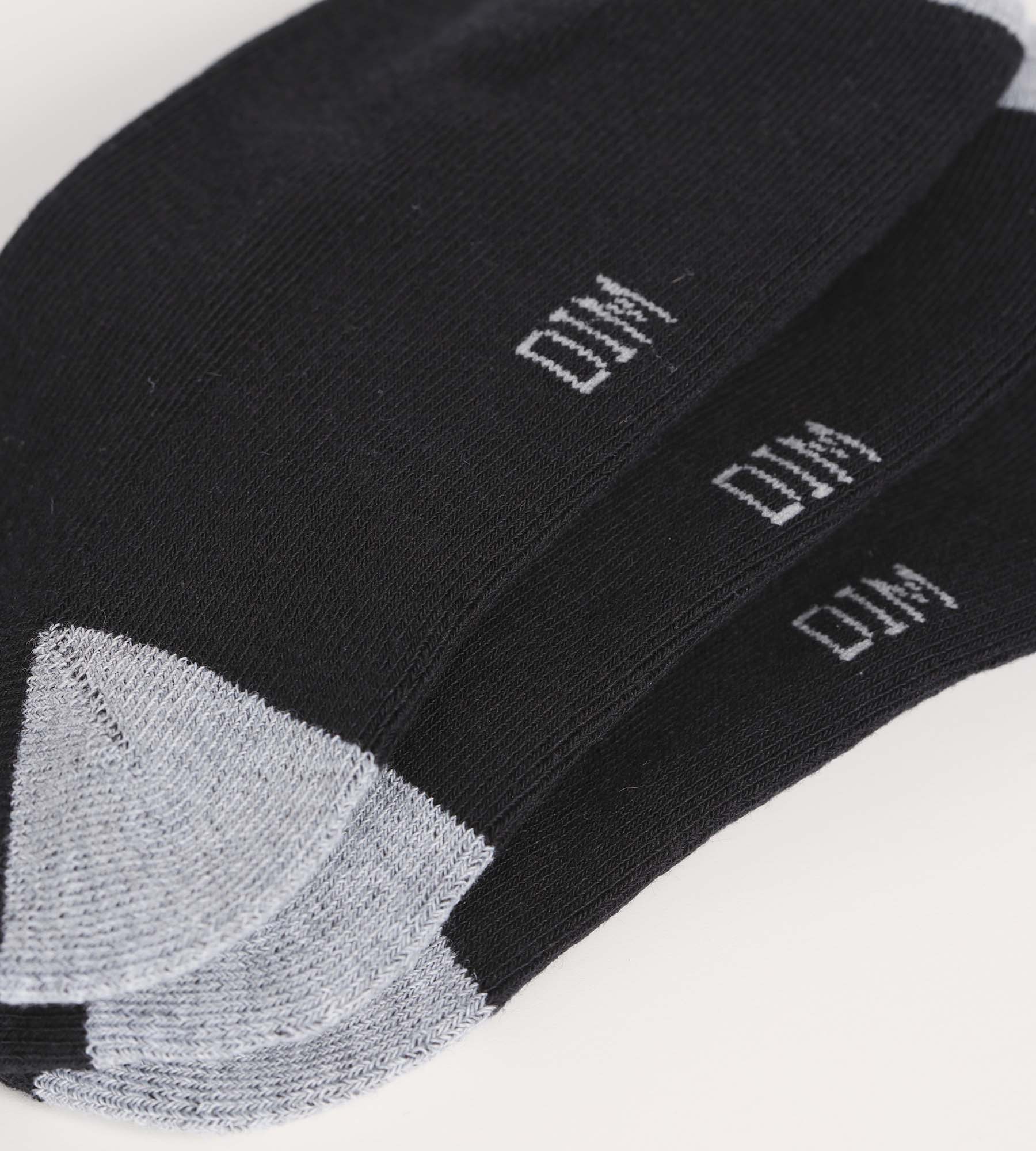DIM Pack of 3 pairs of EcoDim Sport black and grey cotton socks for women