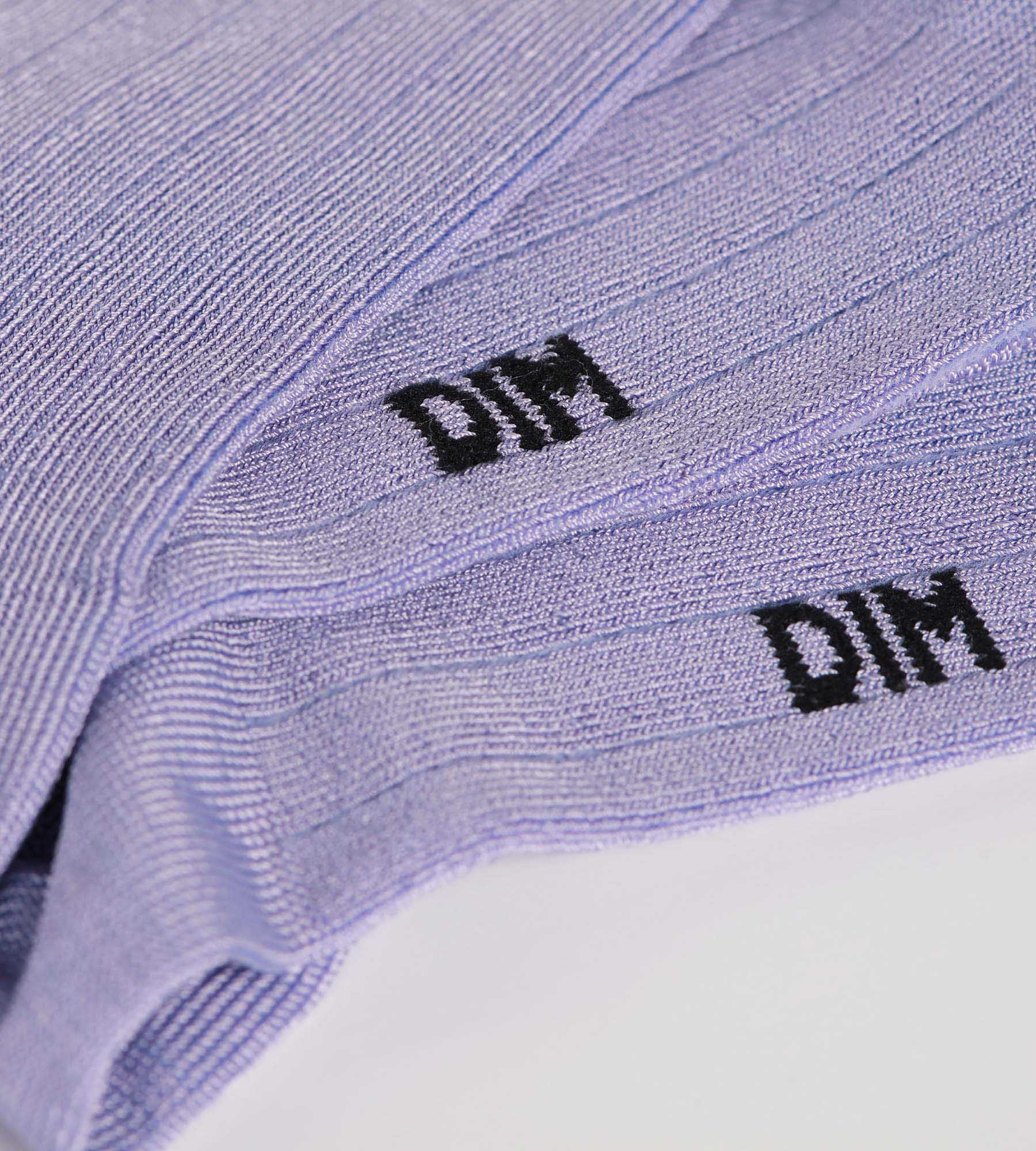 DIM Women's ribbed socks in satin cotton Lila Dim Mode