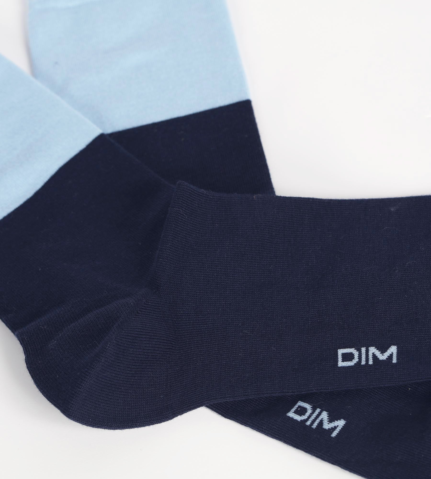 DIM Men's colorblock cotton socks Navy and Blue Dim Fashion
